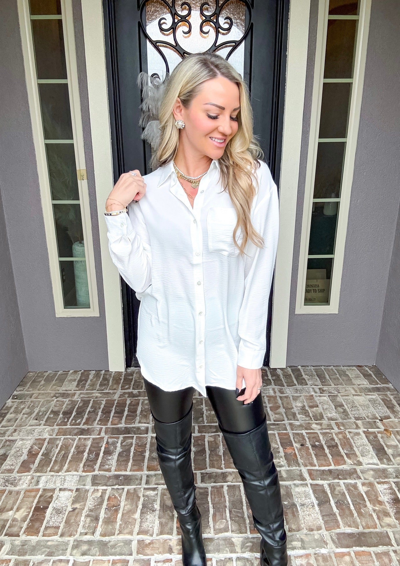 Refined Moment Blouse - White