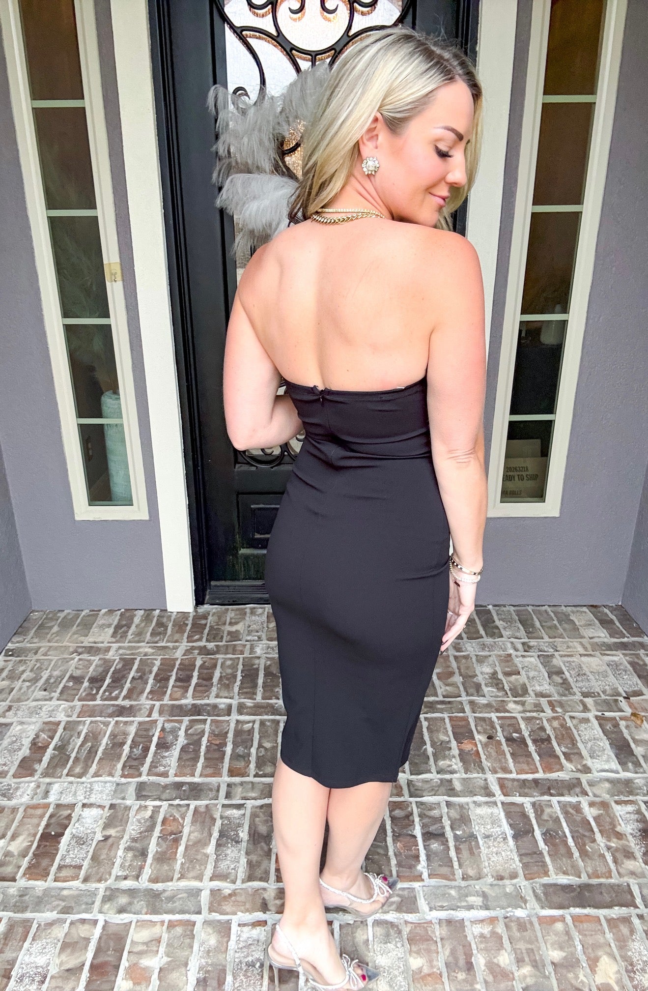 Love Awaits Fur Detail Dress
