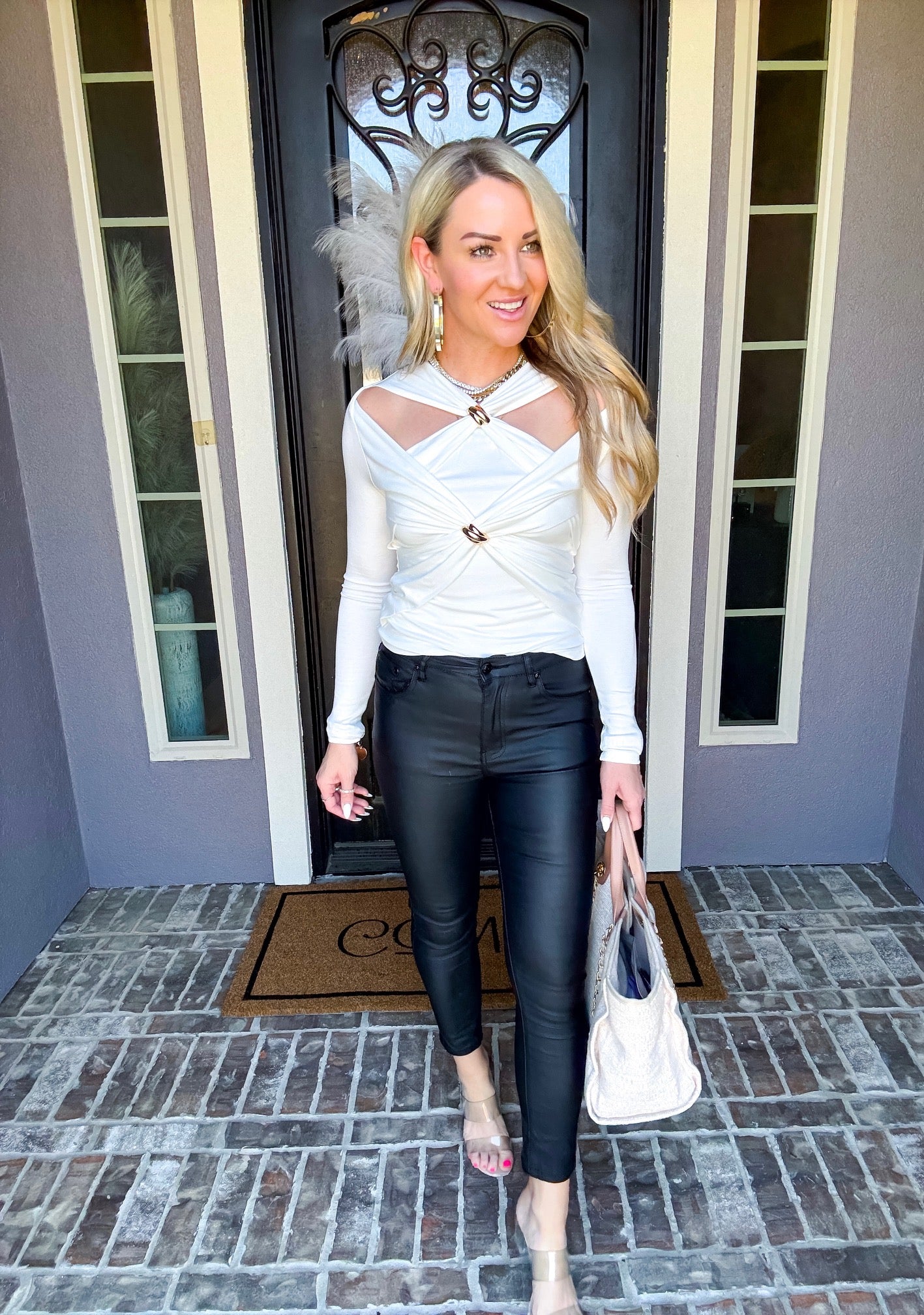 In Your Dreams Gold Detail Top - White