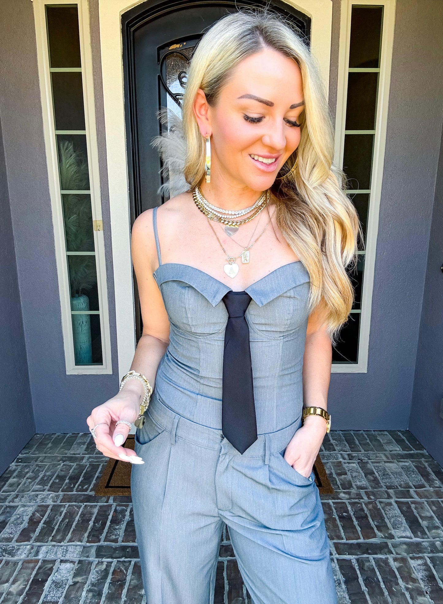 Influencer Neck Tie Top
