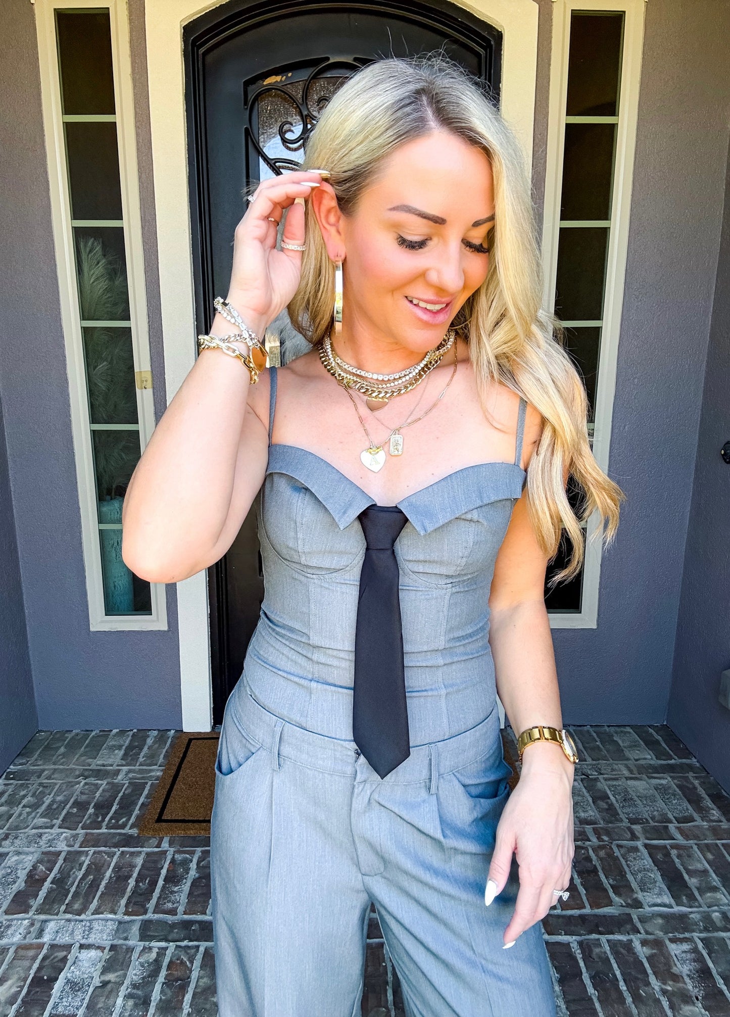 Influencer Neck Tie Top