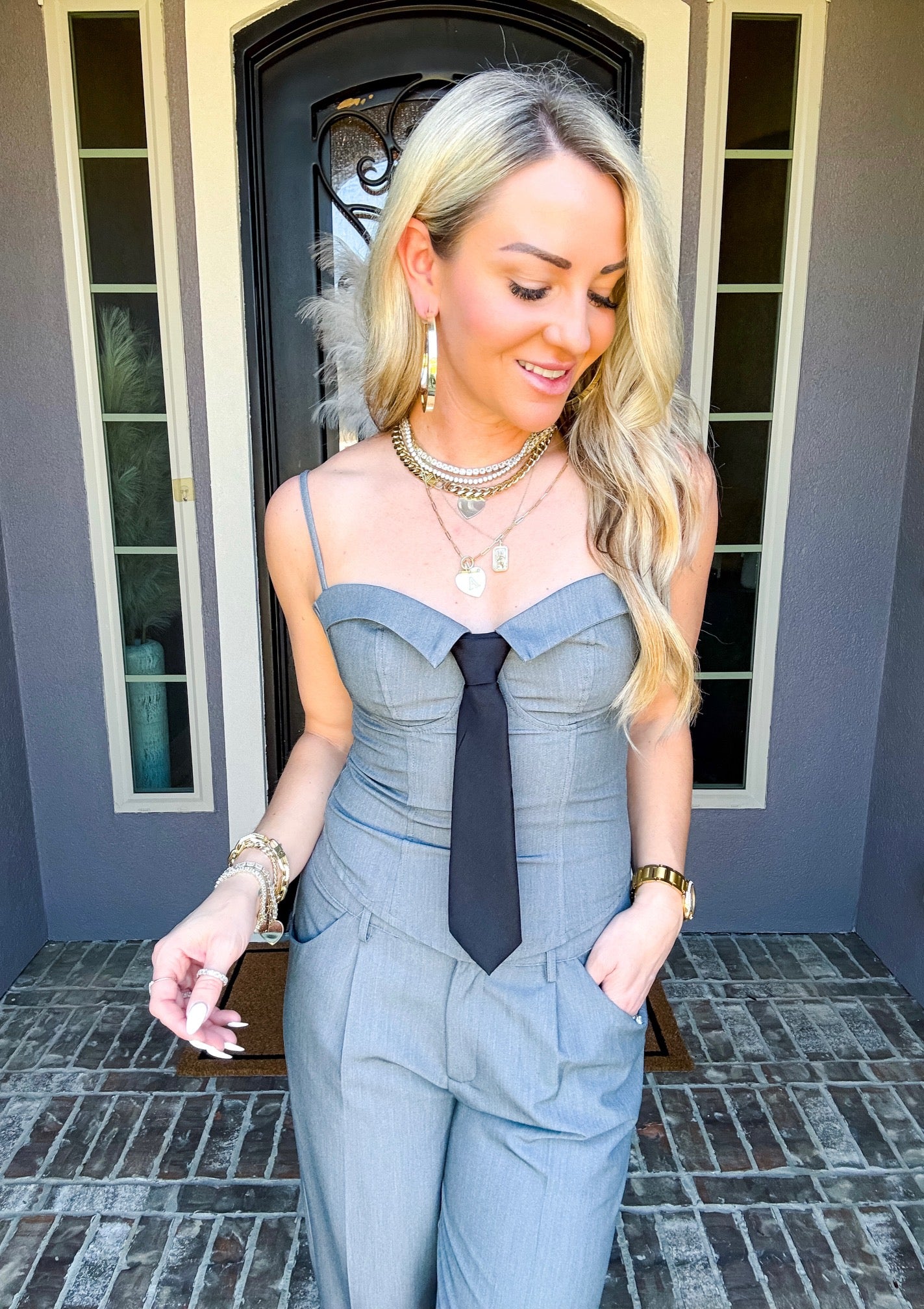 Influencer Neck Tie Top