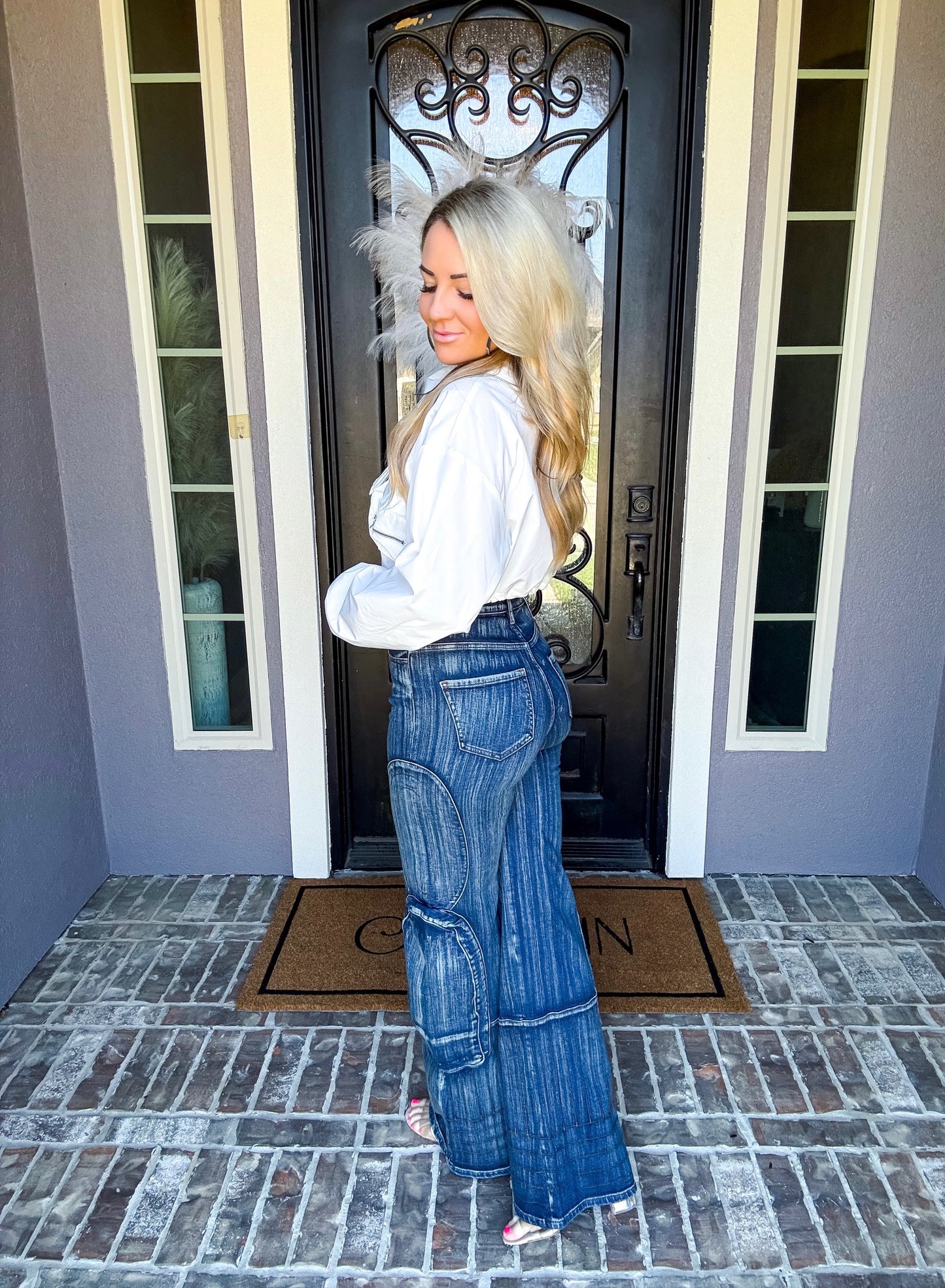 Perfect Match Stylish Cargo Jeans
