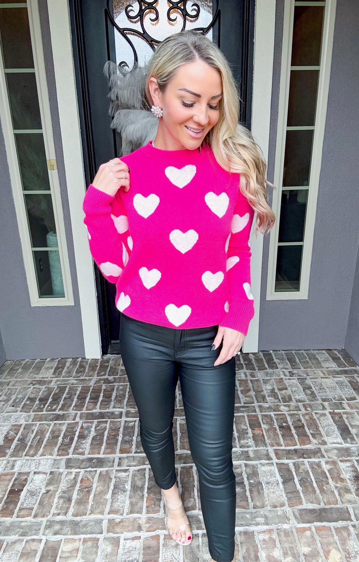 Queen Of Hearts Pink Sweater