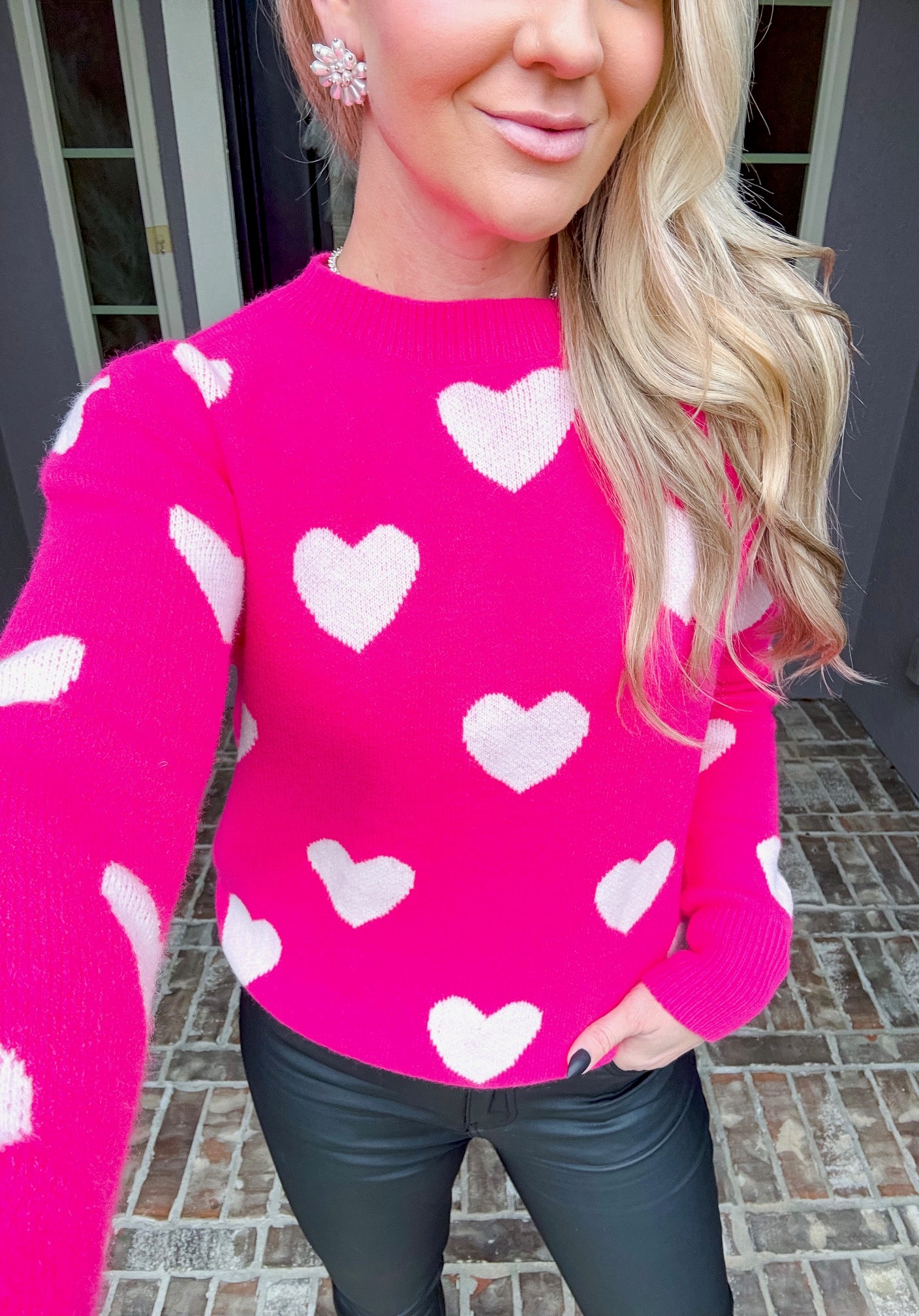 Queen Of Hearts Pink Sweater