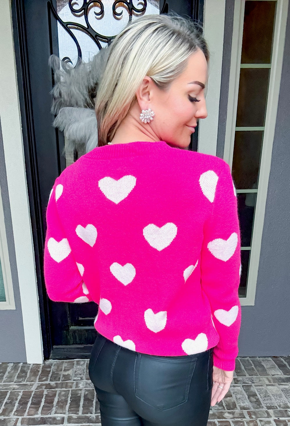 Queen Of Hearts Pink Sweater