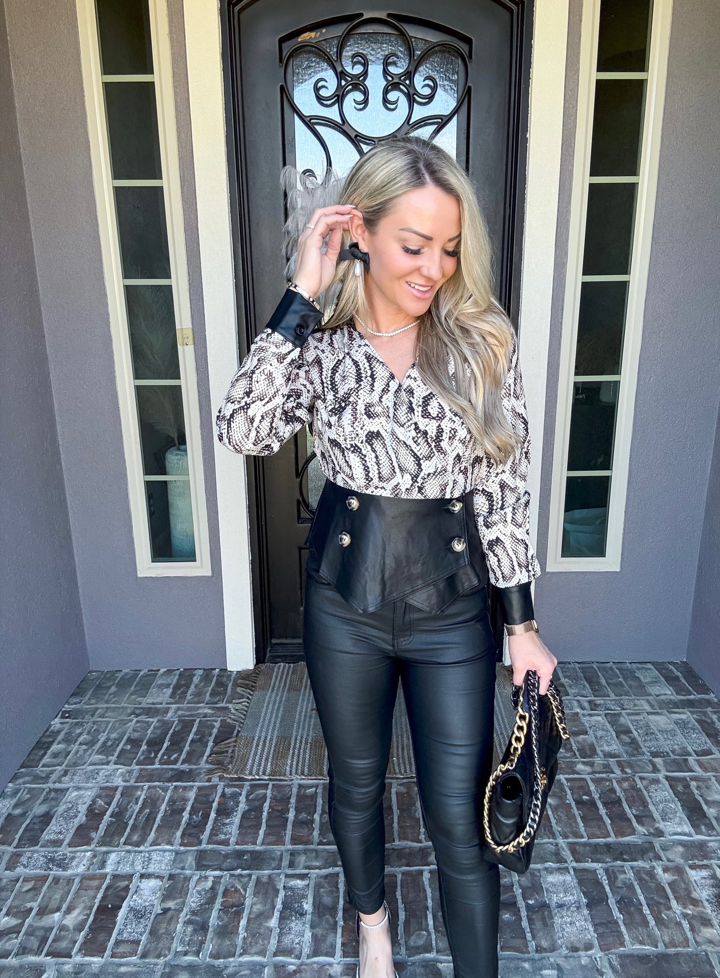 Out Til Dawn Snake Print Top