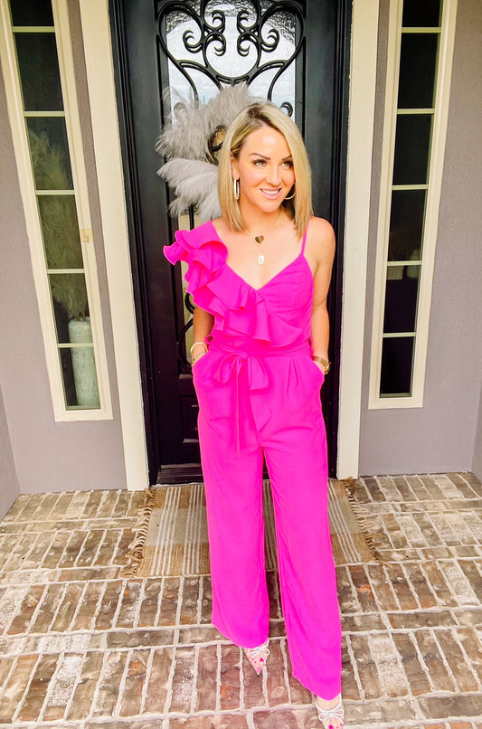 Island Hopping Hot Pink Jumpsuit