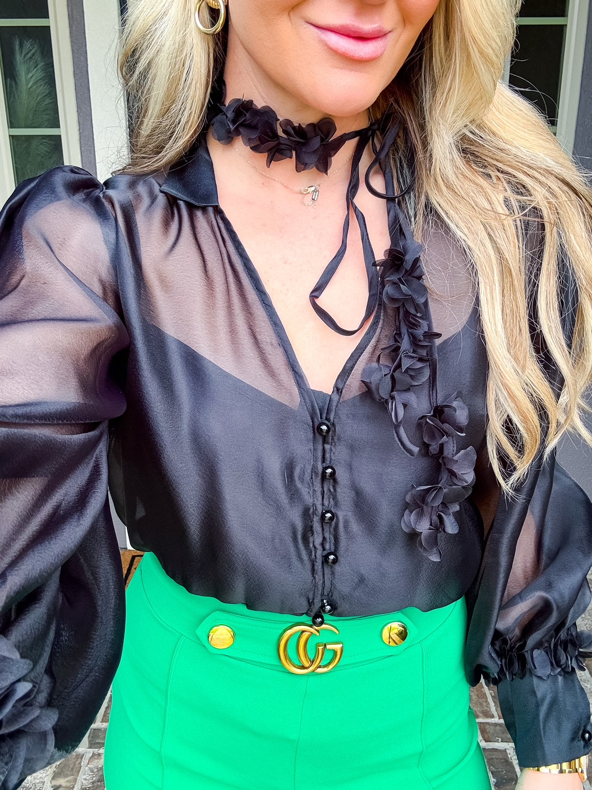 Whimsical Romance Flower Blouse