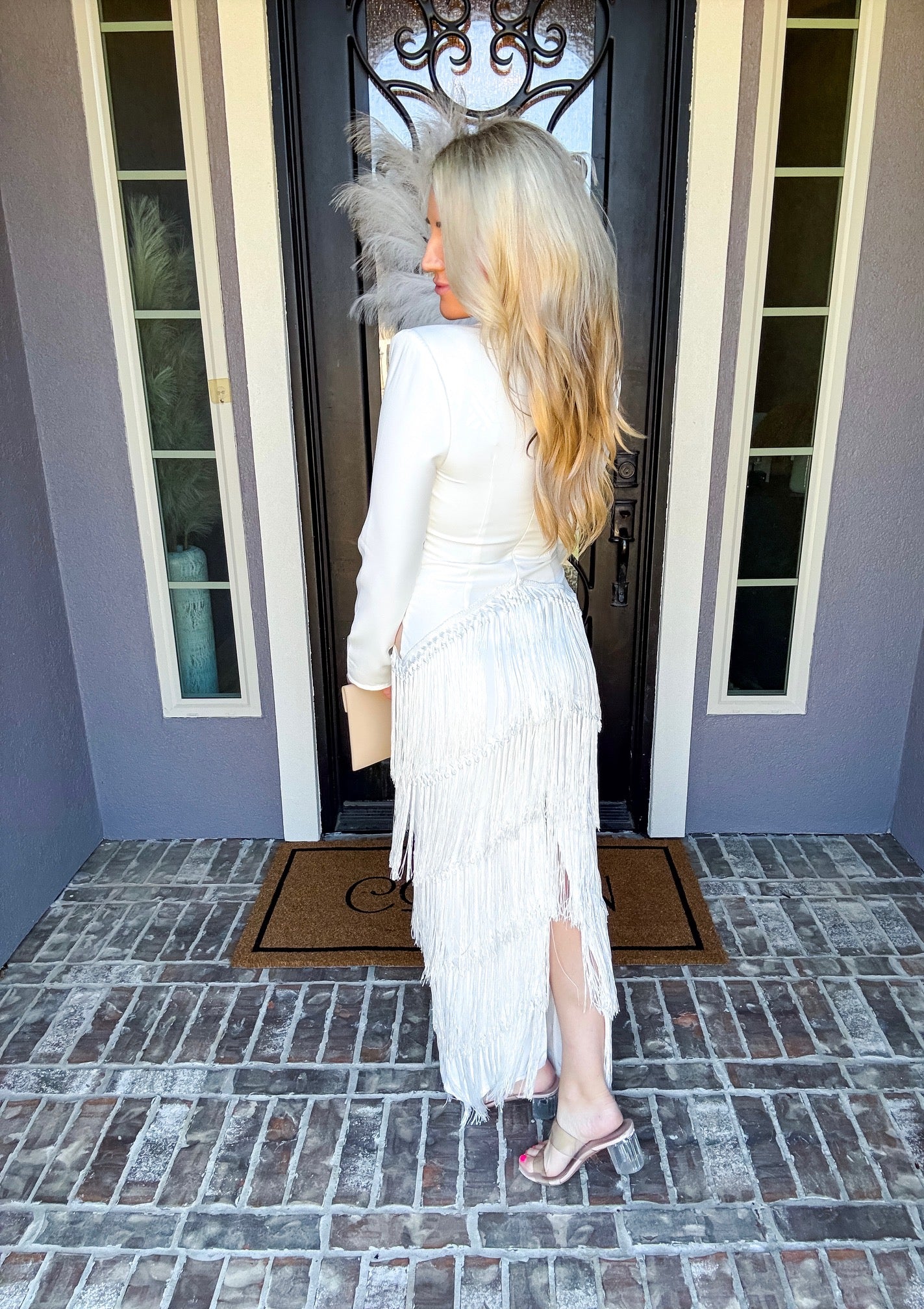 Elegant Moves Fringe Blazer Dress