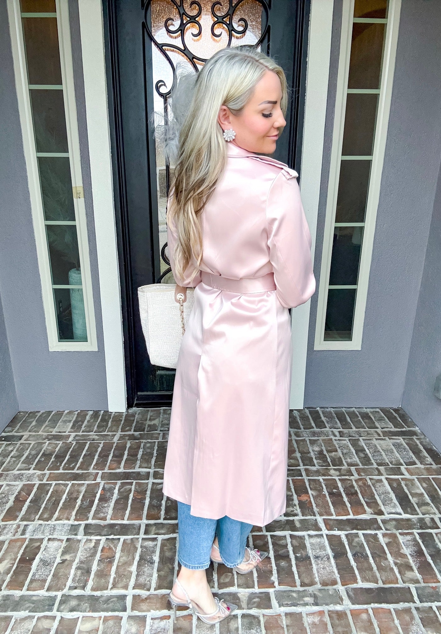 Glow Up Satin Trench