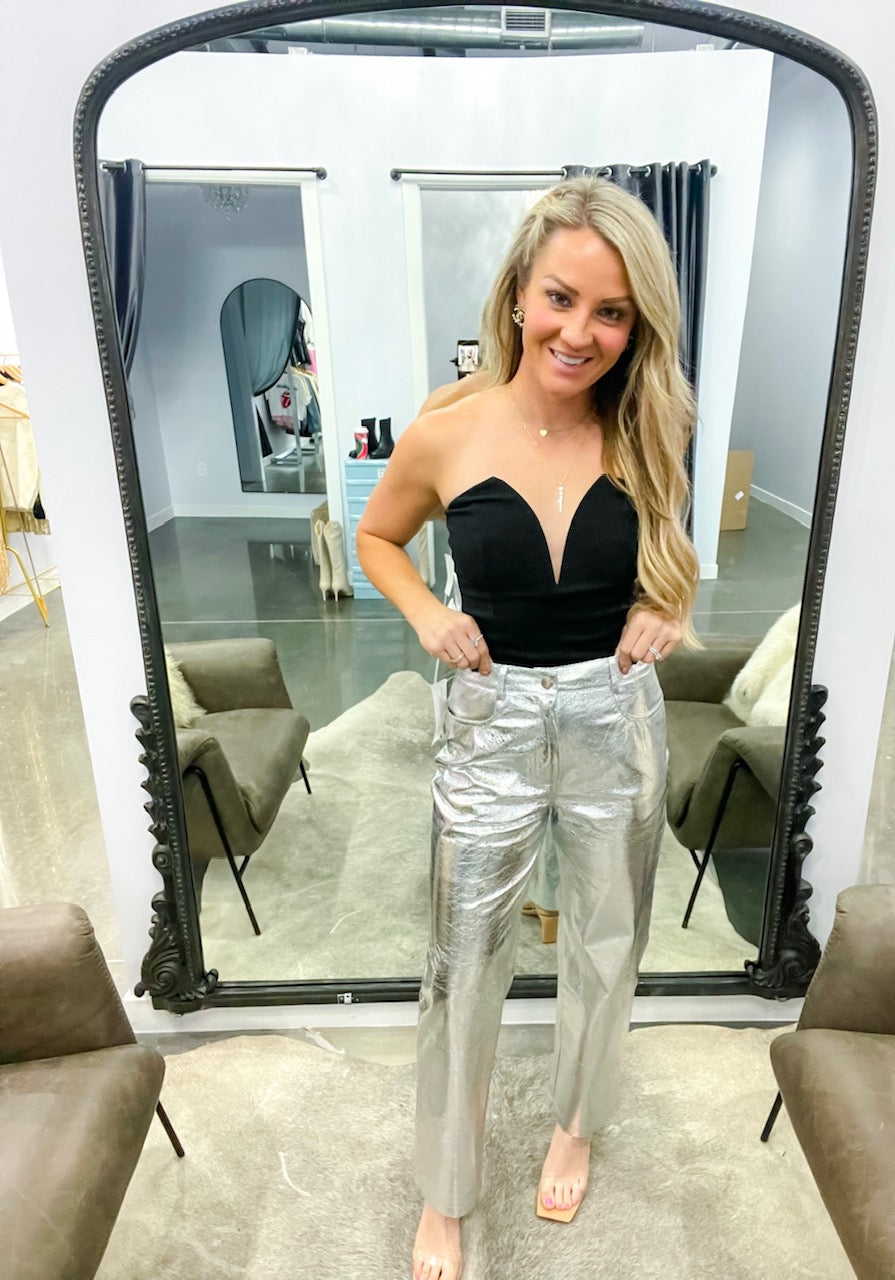 Give 'Em To Me Metallic Pants