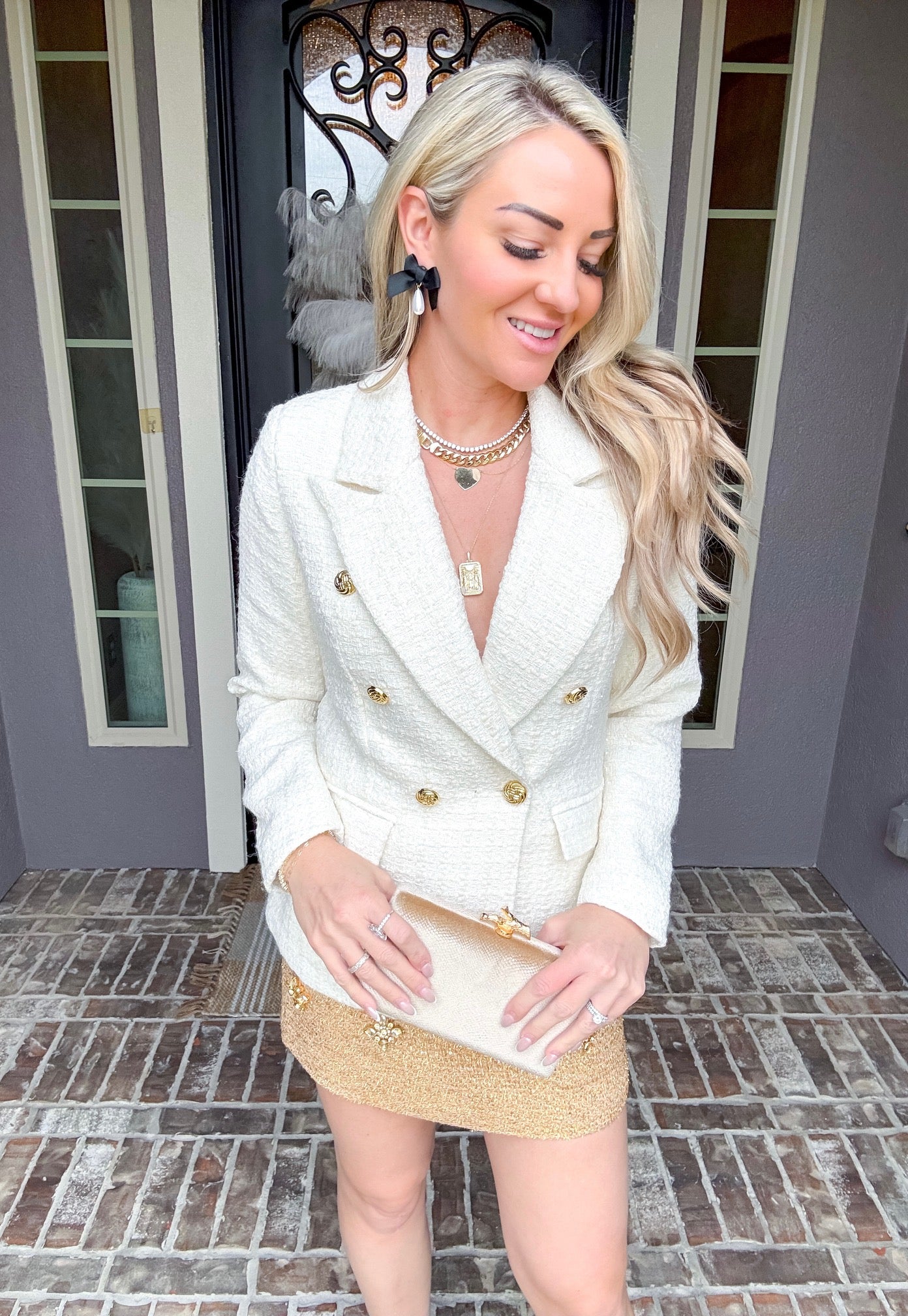 High Class Tweed Blazer - Ivory