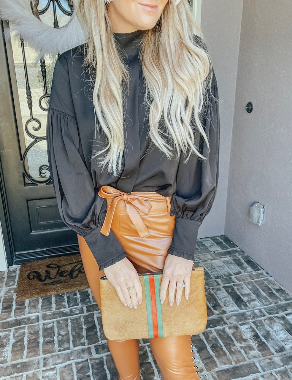Cowhide Clutch With Detail