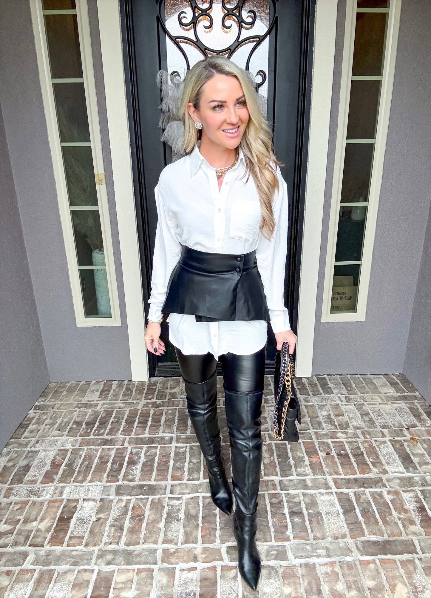 Edgy Prowl Leather Wrap Skirt