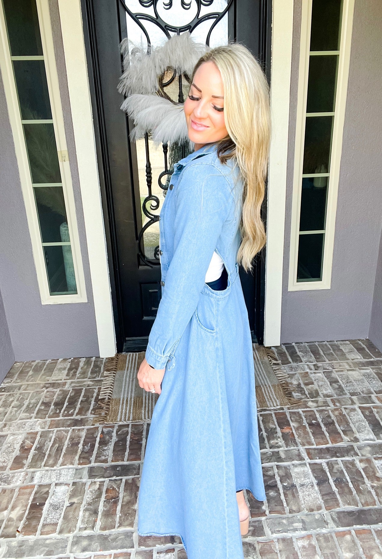 Peekaboo Denim Duster