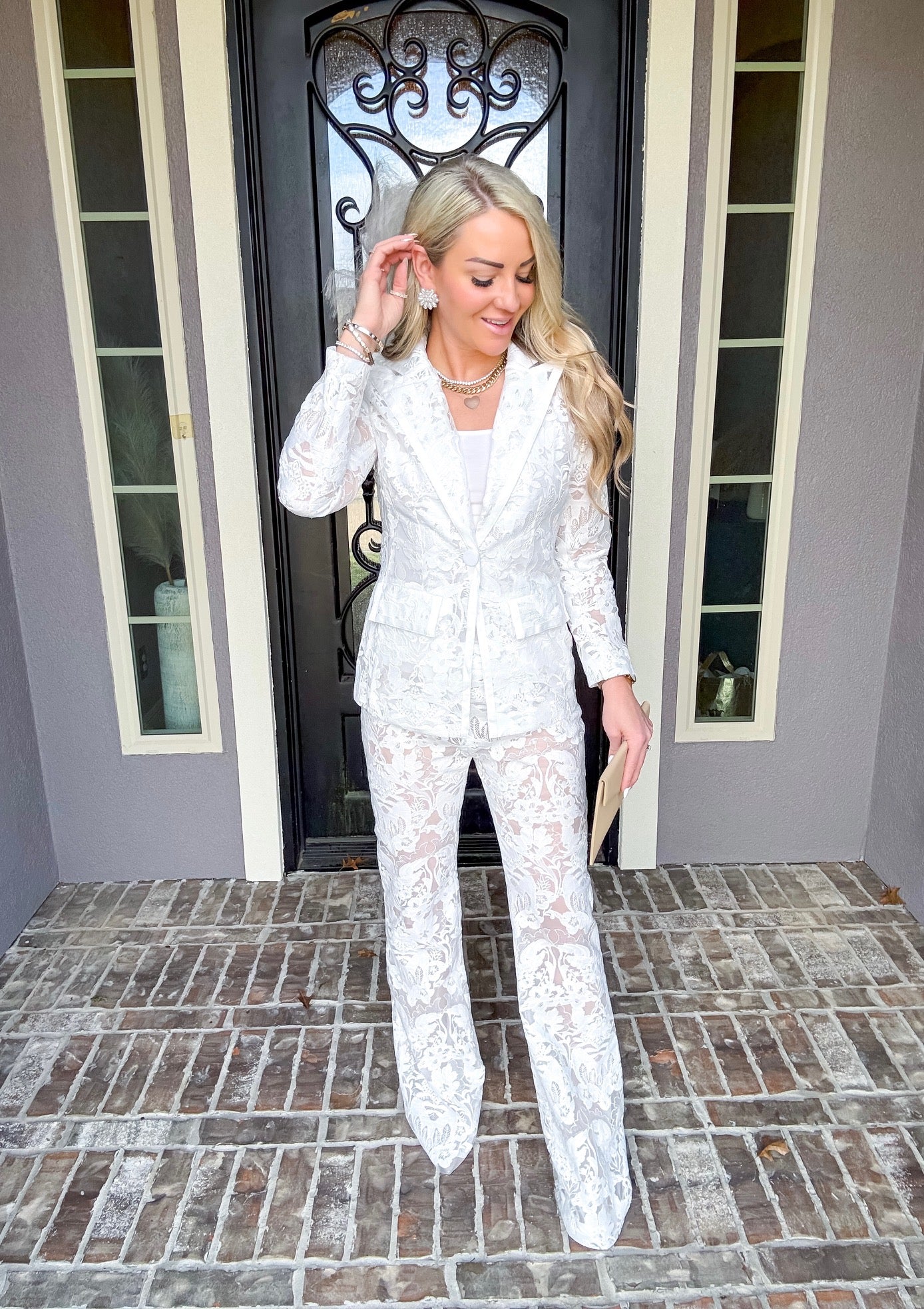 Enchanted White Lace Blazer