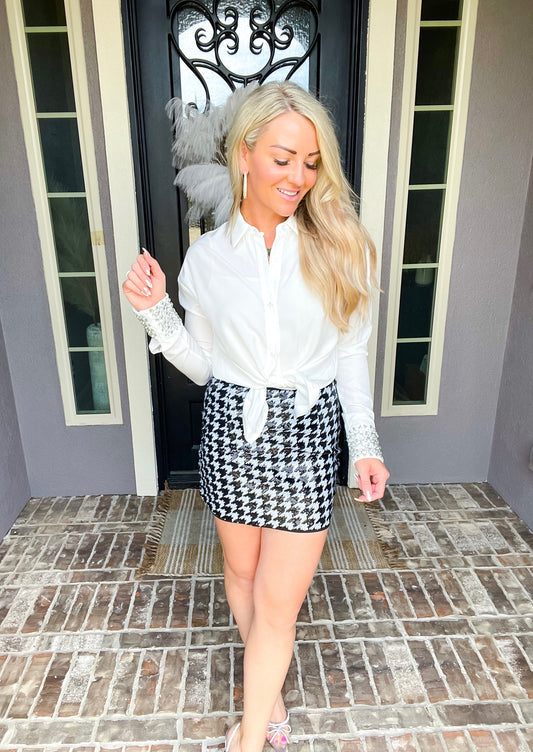 She's That Girl Houndstooth Skirt