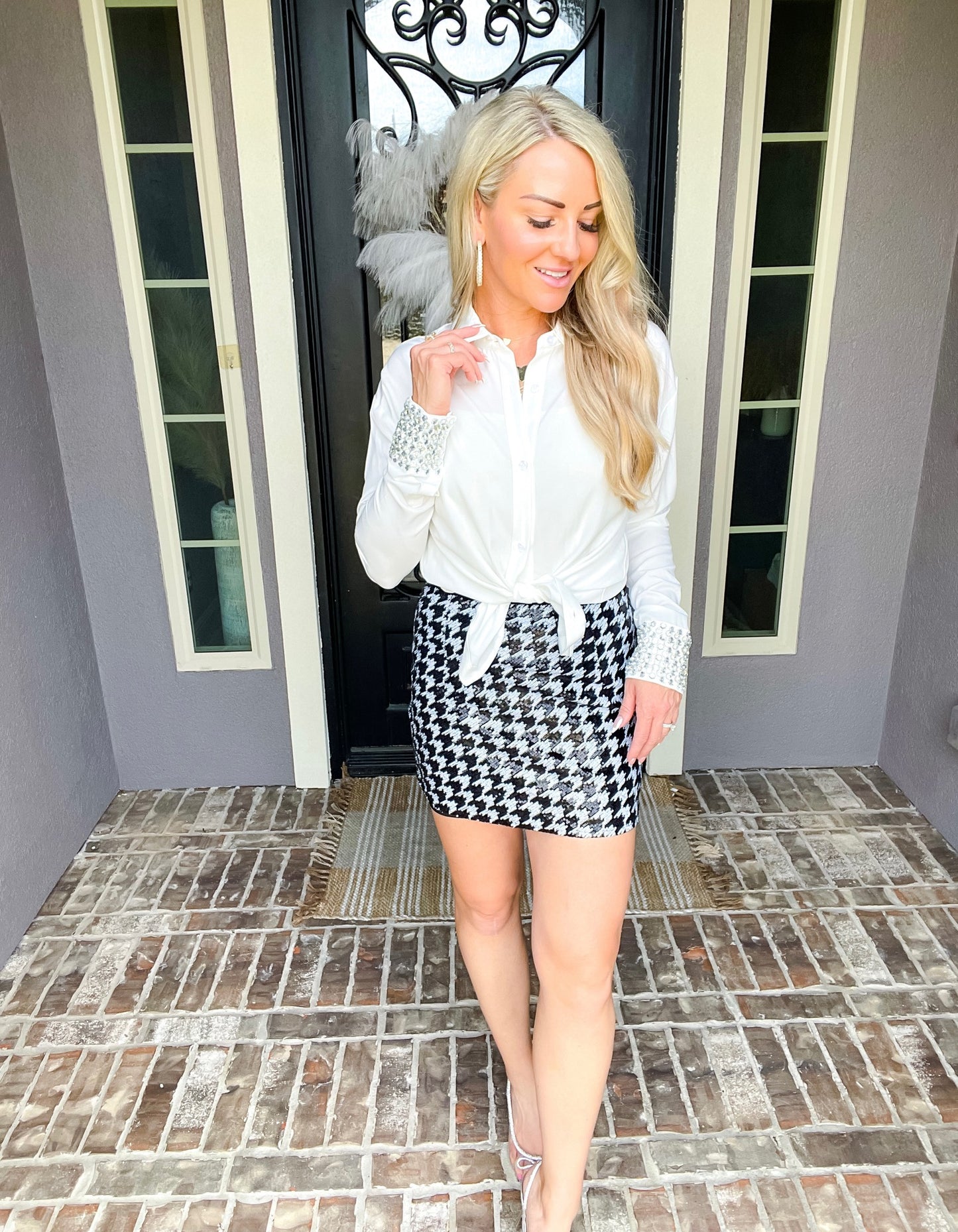 She's That Girl Houndstooth Skirt