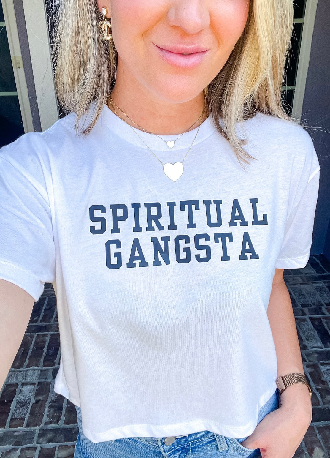 Spiritual Gangsta Crop - White