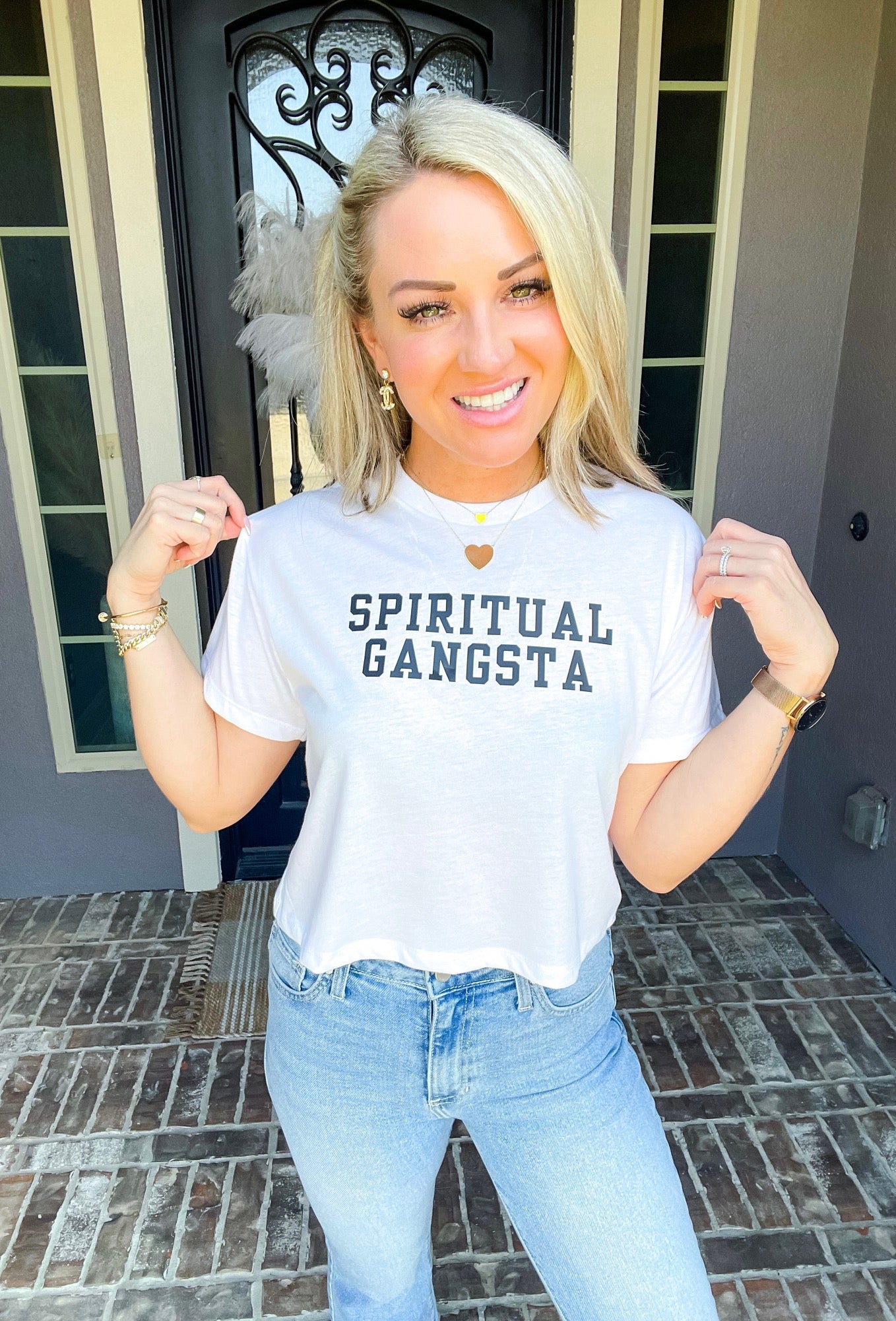 Spiritual Gangsta Crop - White