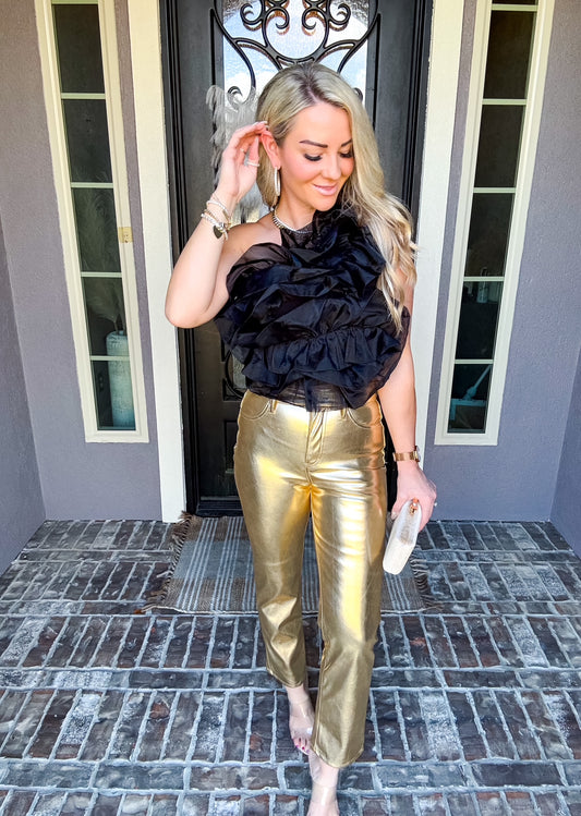 Simple Stunner Gold Pants