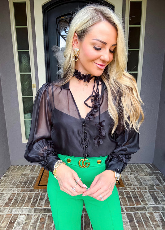 Whimsical Romance Flower Blouse