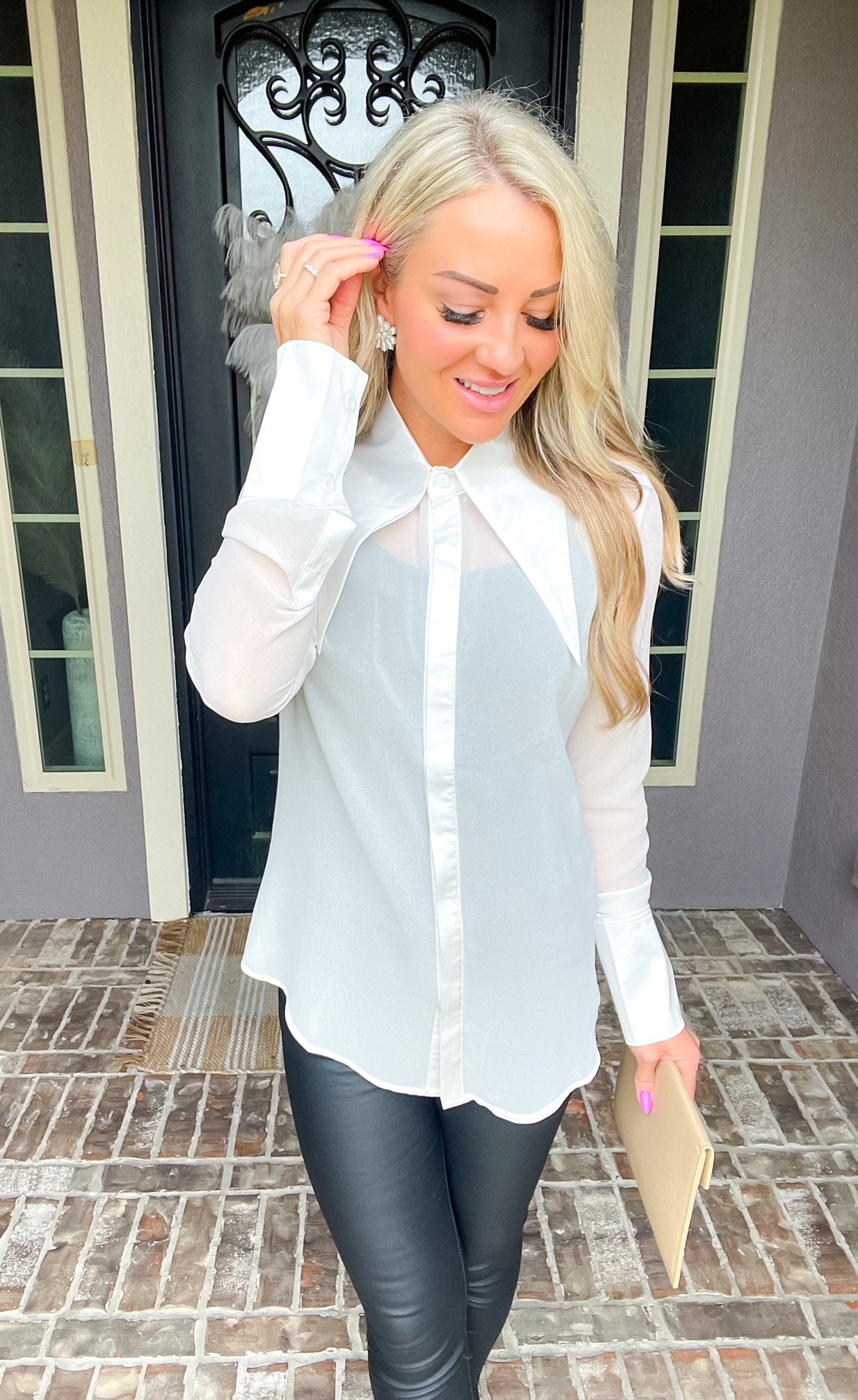 Love Interest Satin Blouse - White