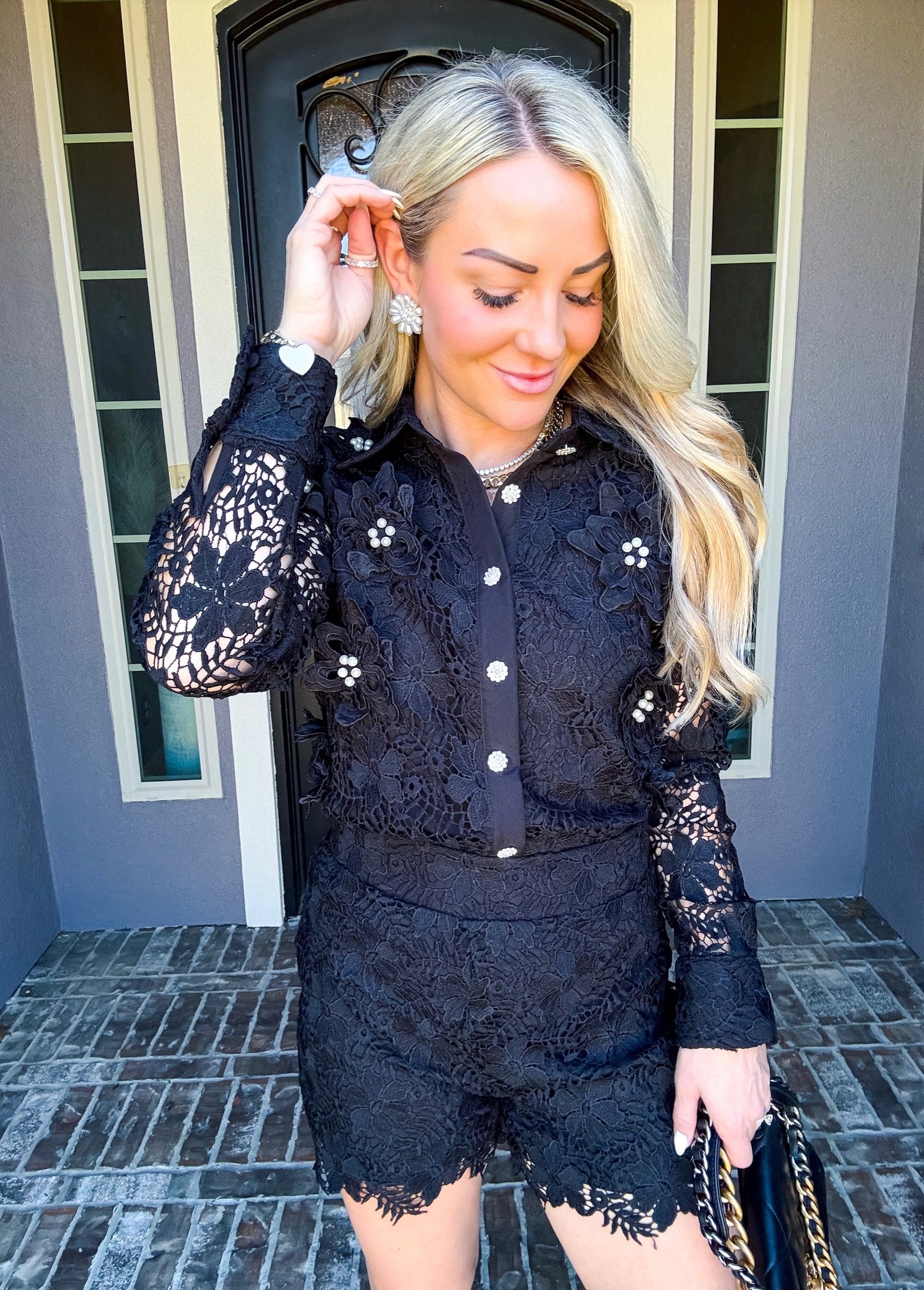 Sweet Getaway Lace Blouse - Black