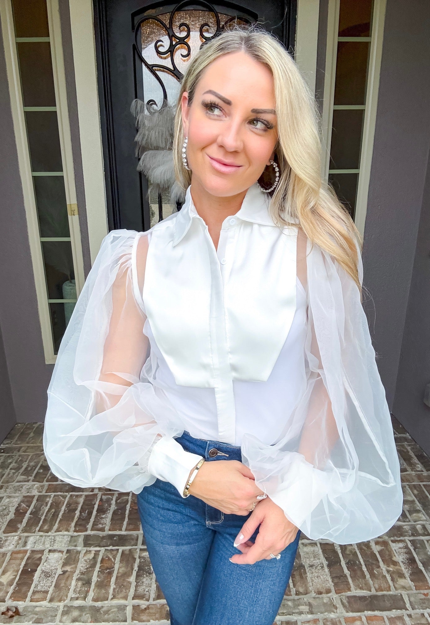 In The Spirit Sheer Blouse - White