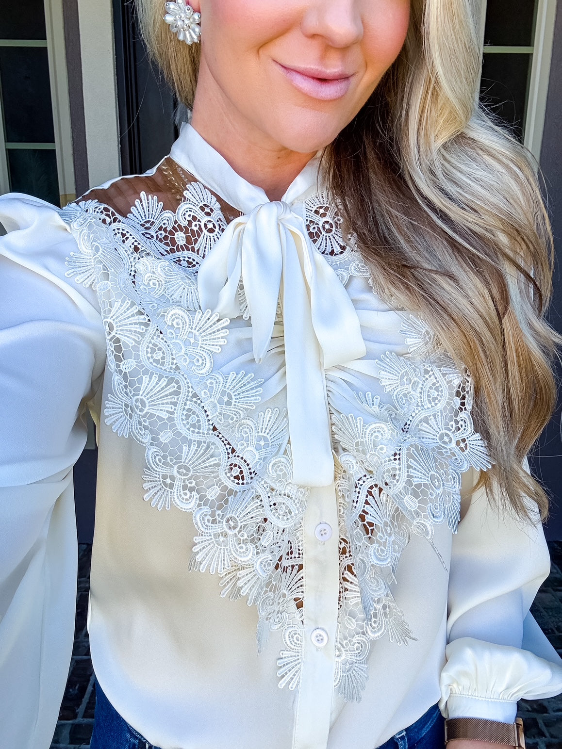 Butter Me Up Buttercup Lace Blouse