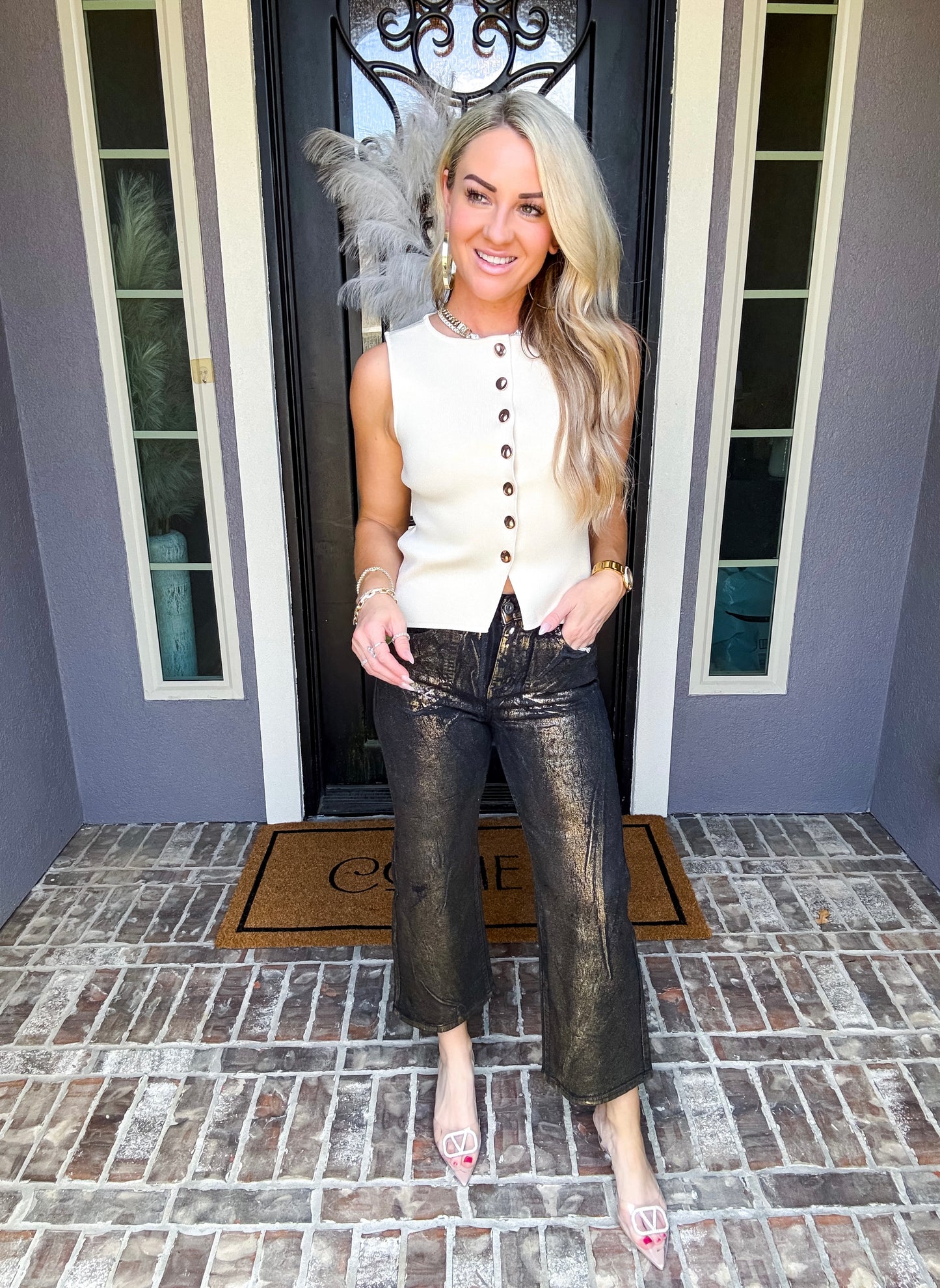 Into The Night Gold Foil Jeans