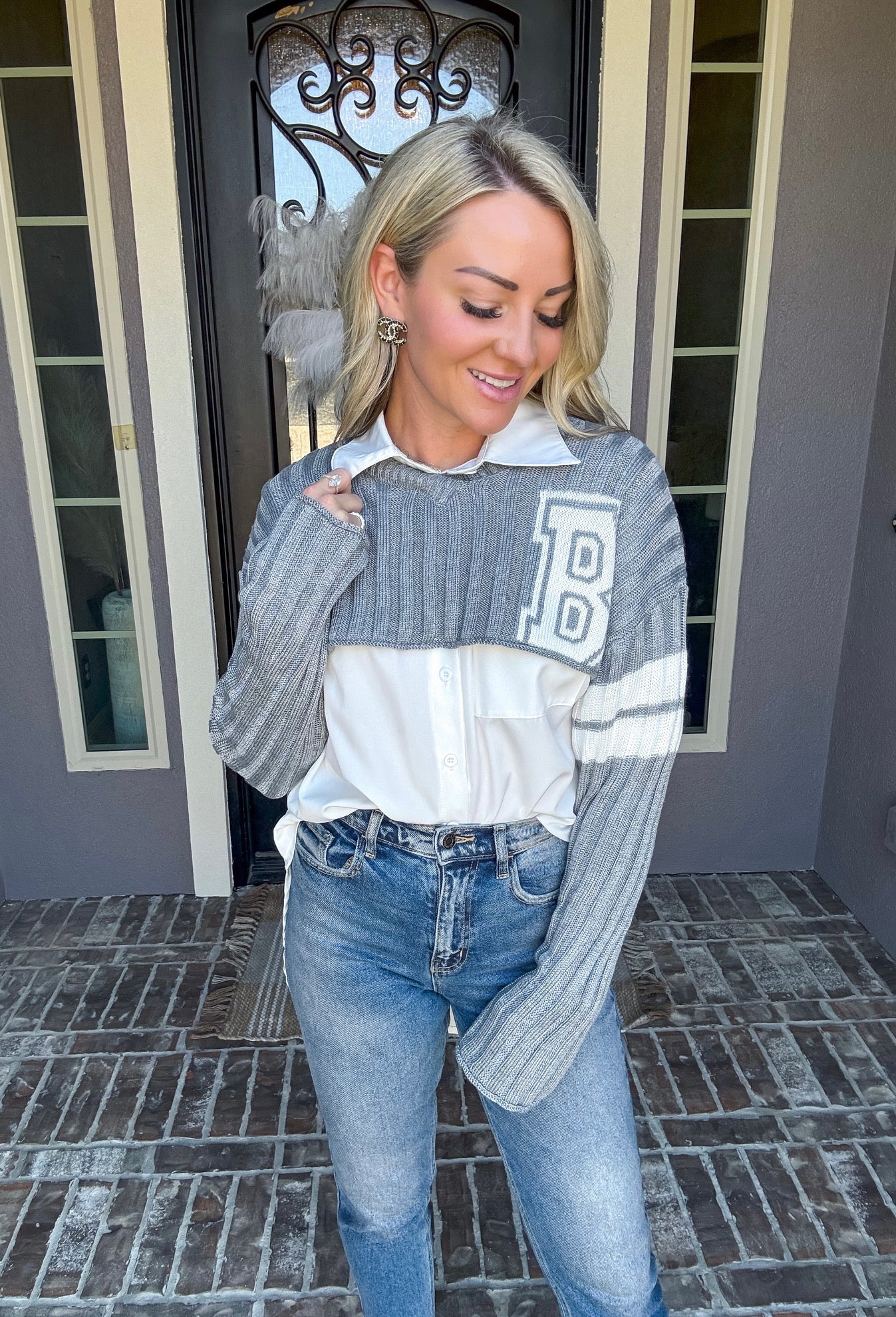 Good Feels Cropped Sweater - Grey