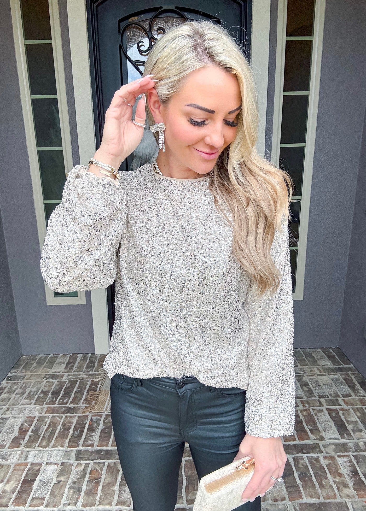 Silver Slay Sequin Top