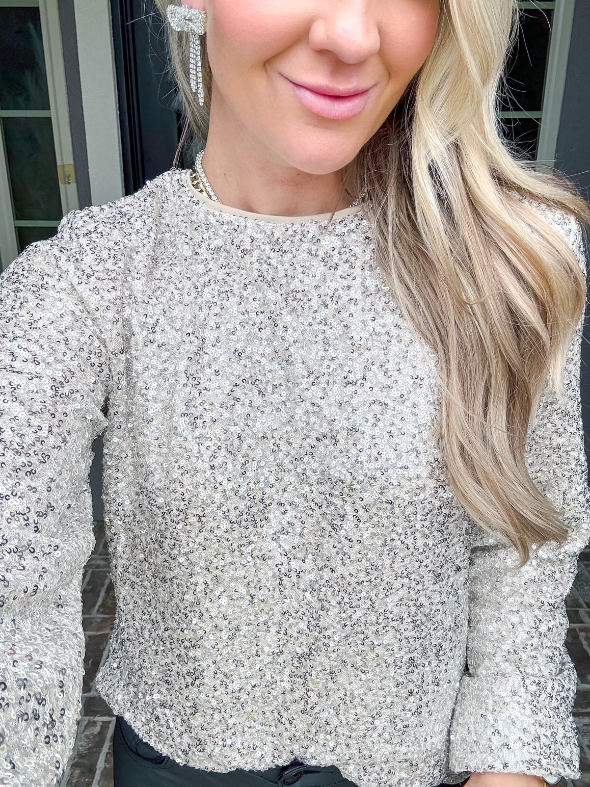 Silver Slay Sequin Top