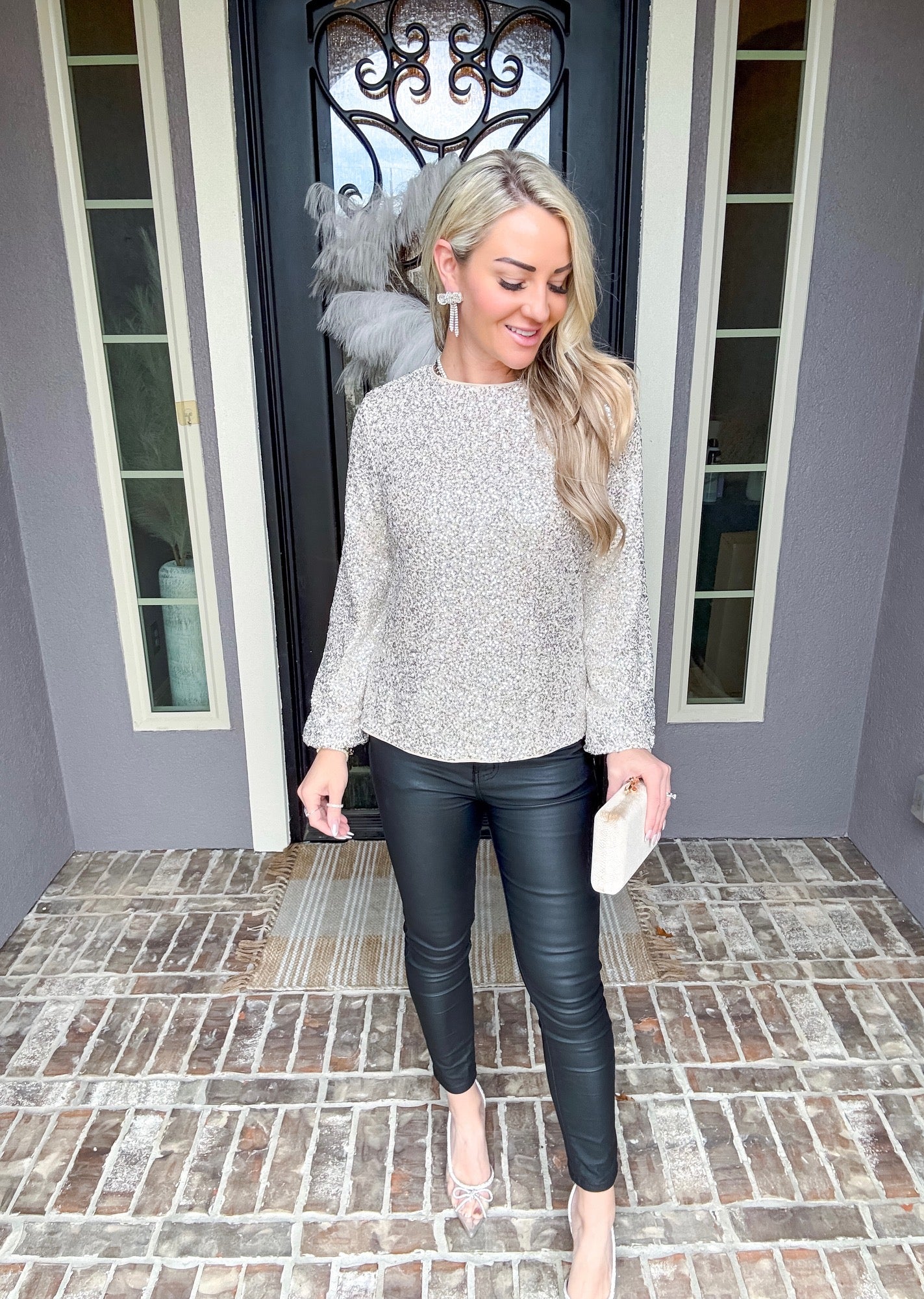 Silver Slay Sequin Top