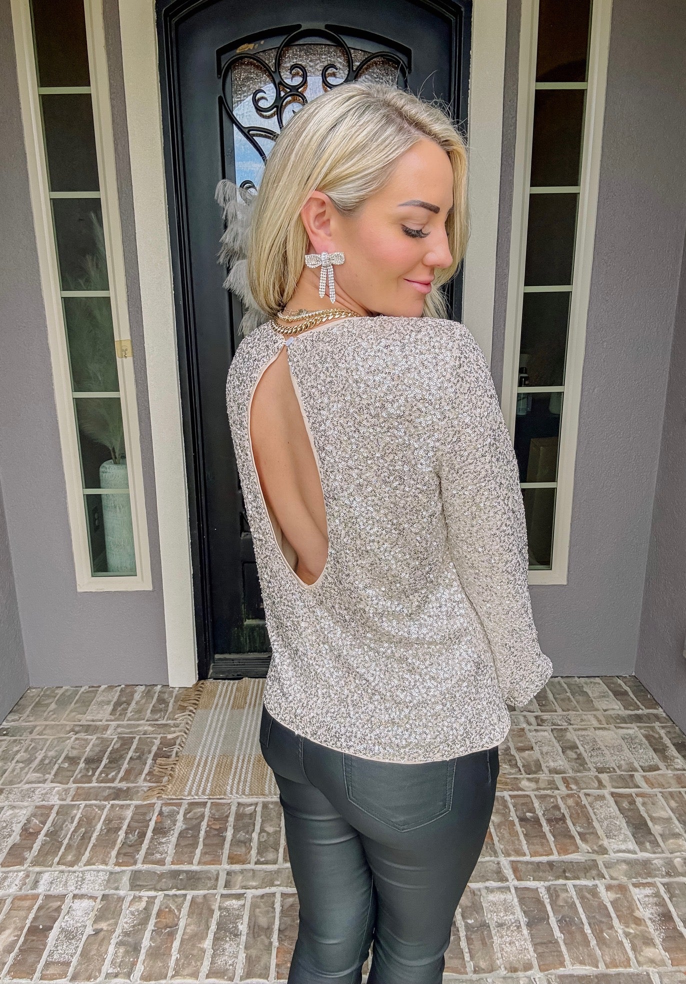 Silver Slay Sequin Top