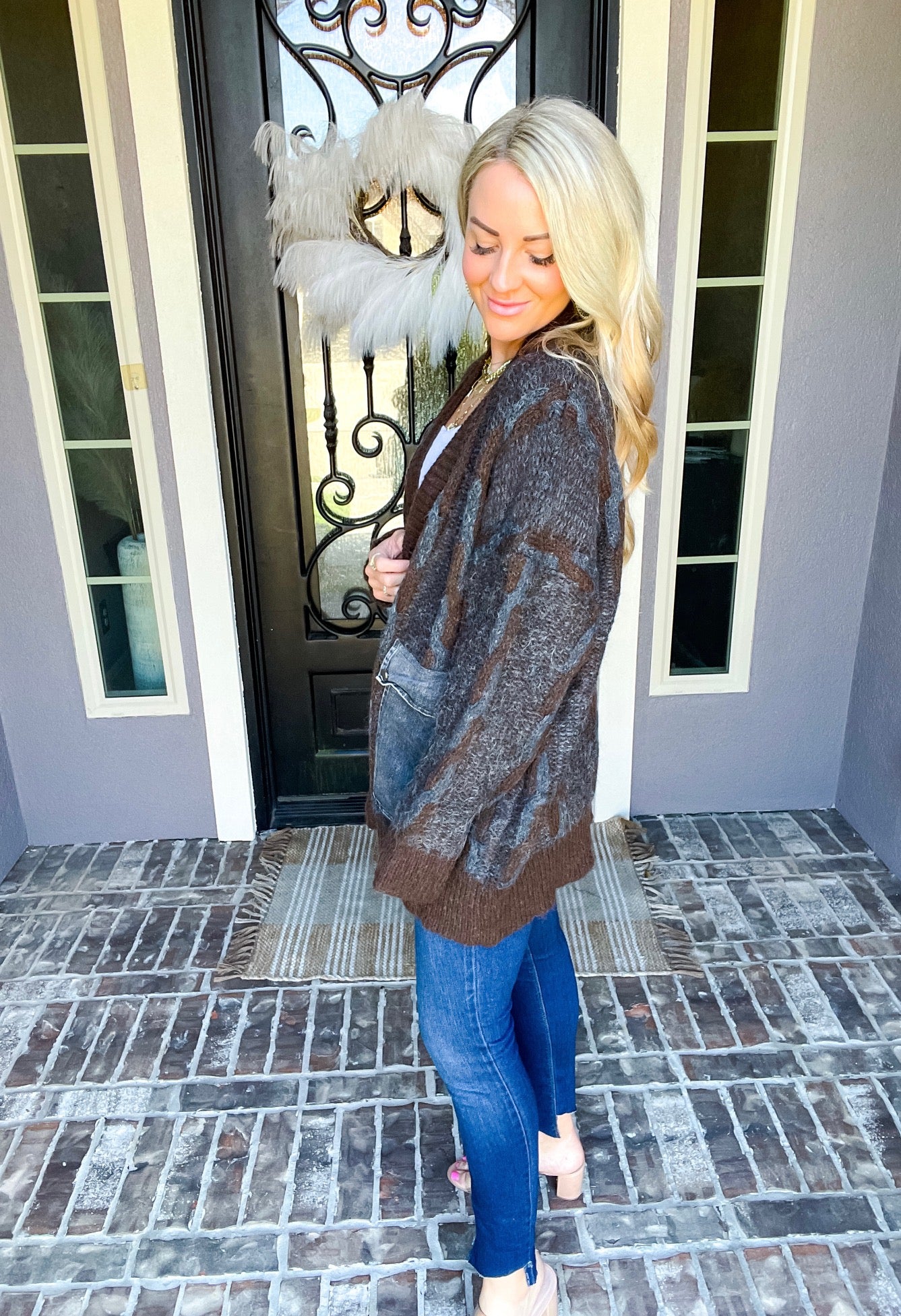 Fashion Forward Oversized Cardigan - Brown