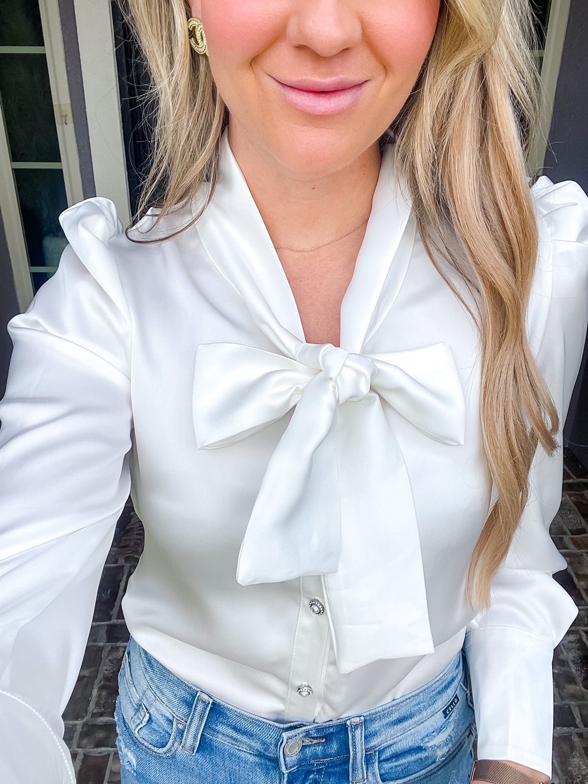 Chic Satin Blouse - White