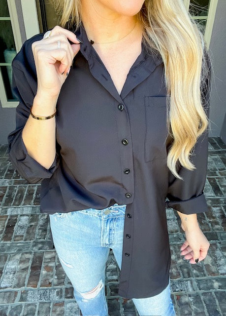 Classic Black Button Up