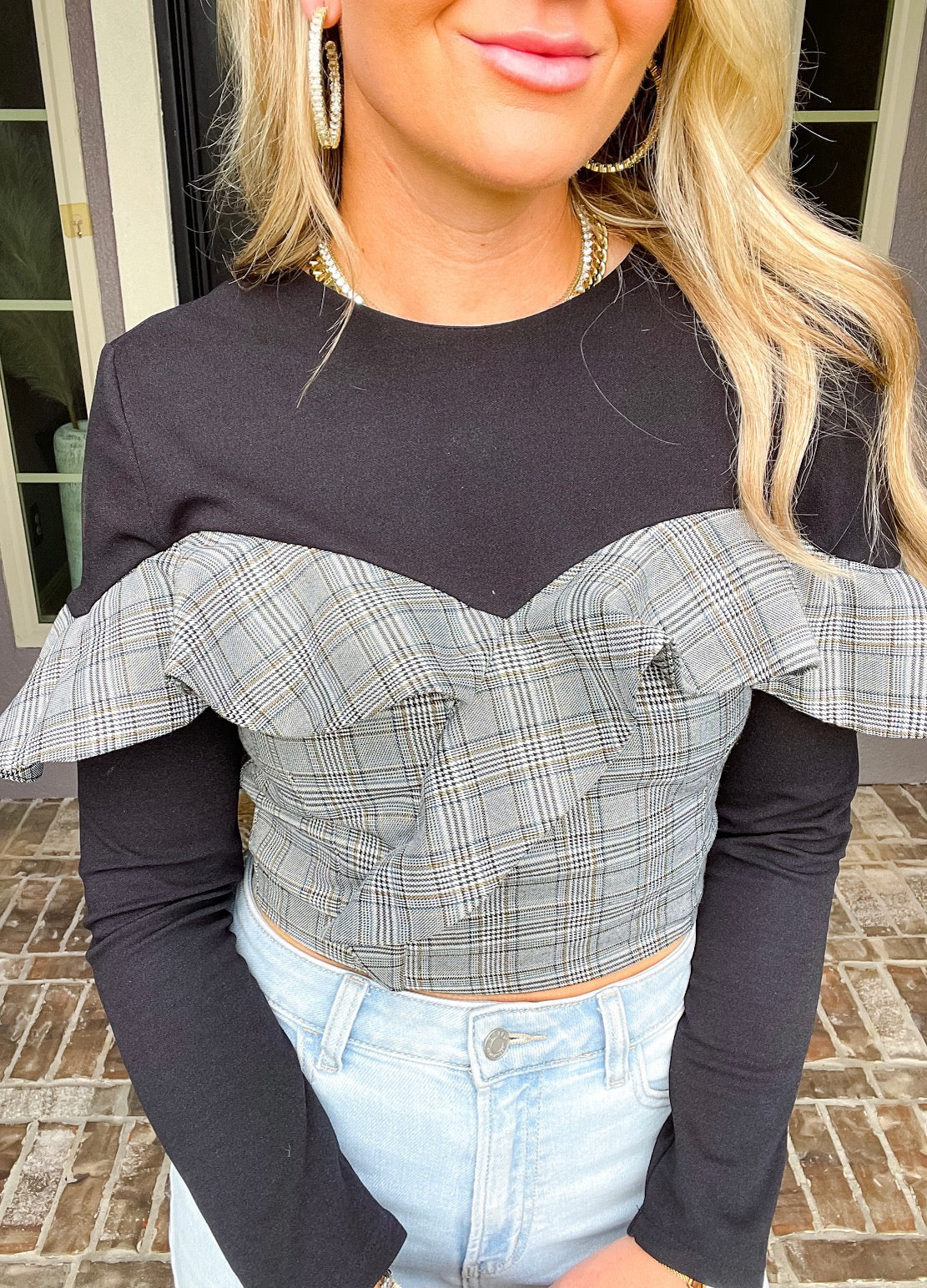 Corporate Cutie Chic Blouse - Gray