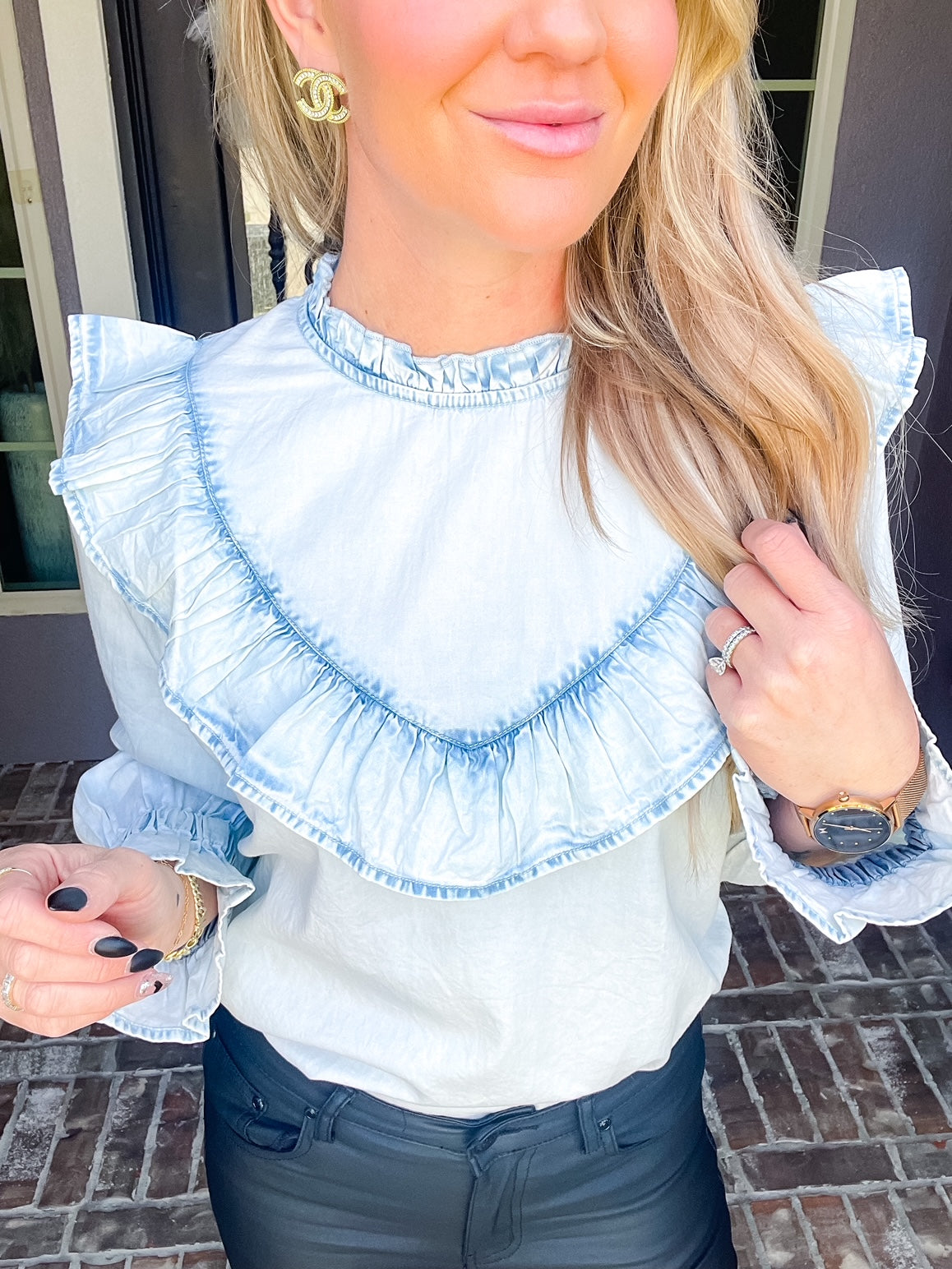 Cute In Denim Ruffles