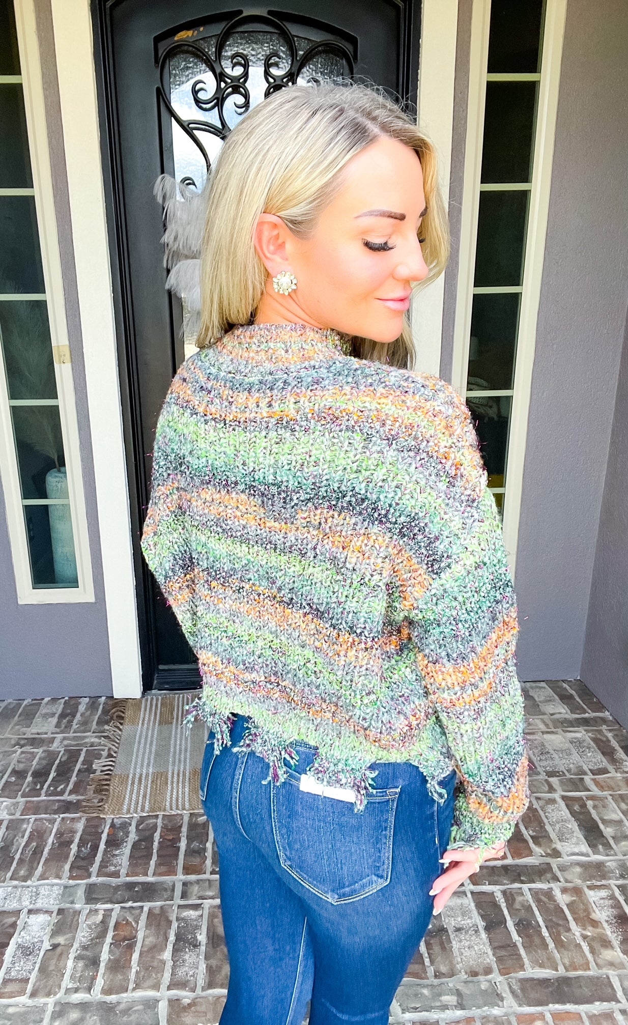 Head Turning Jeweled Sweater - Green