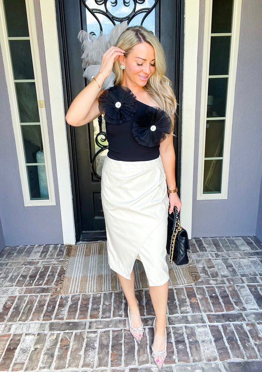 Down To Business Vegan Skirt - Ivory