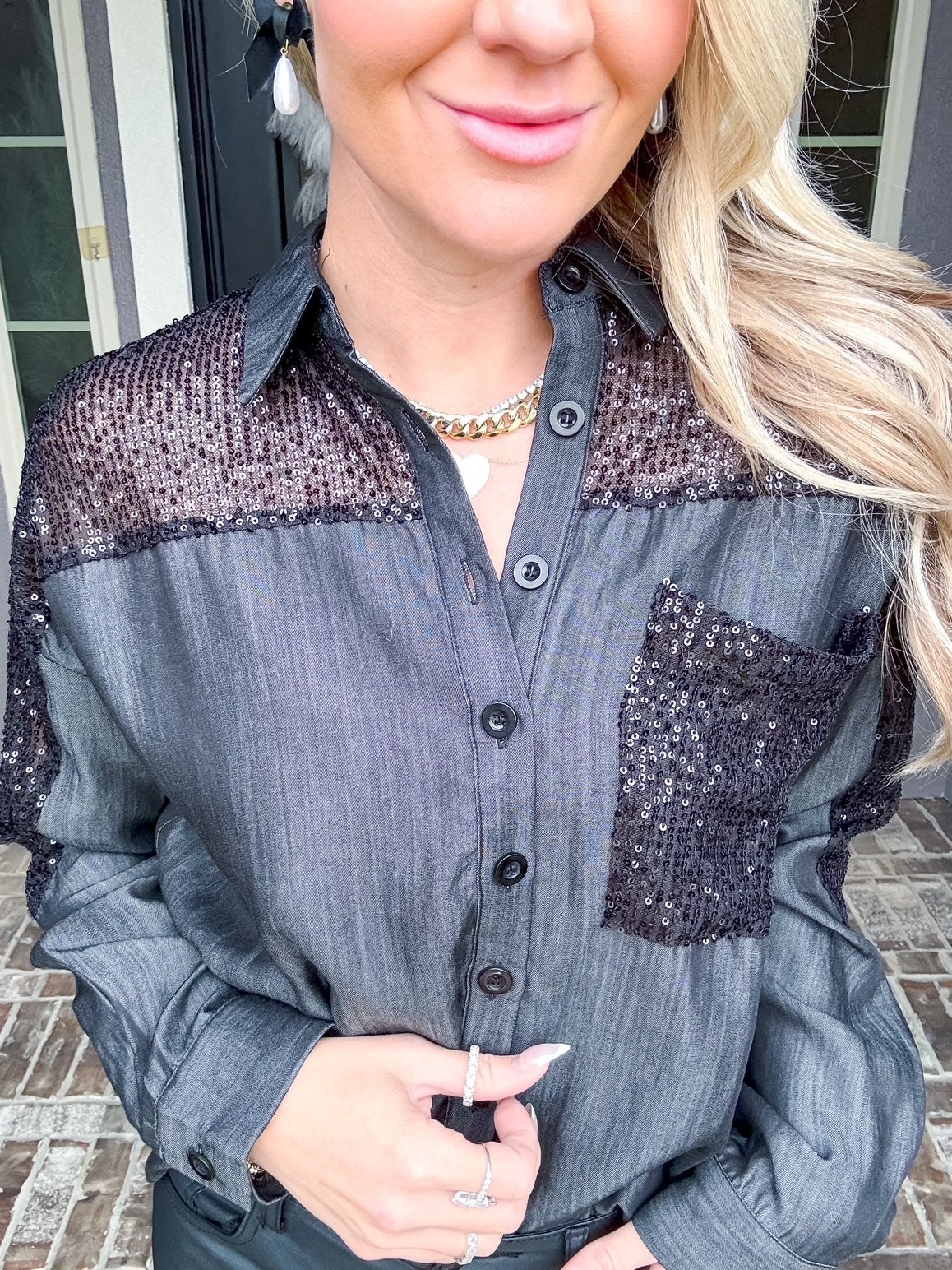 Glimmering Sequin Blouse