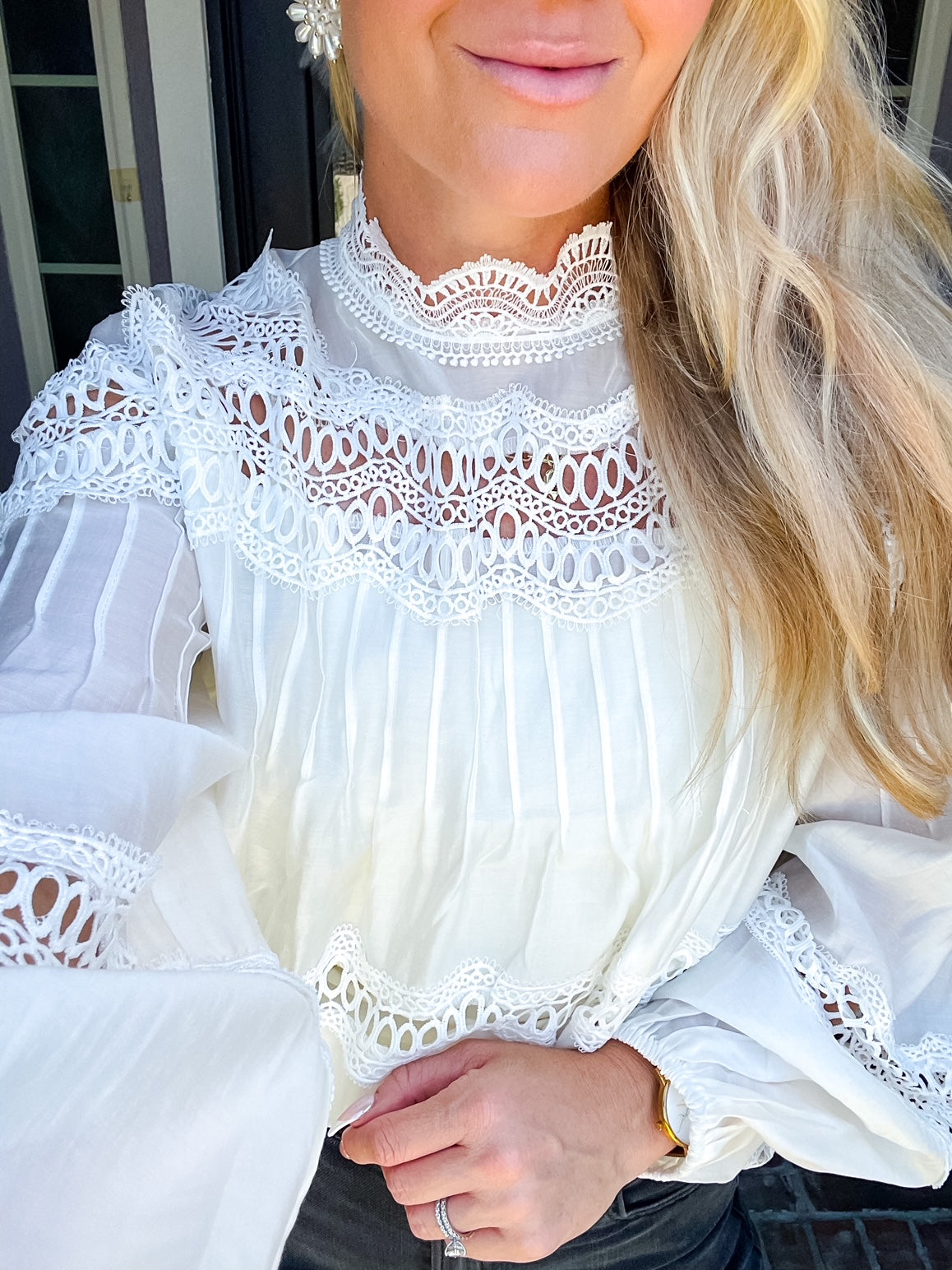 Flirty Charm Lace Blouse