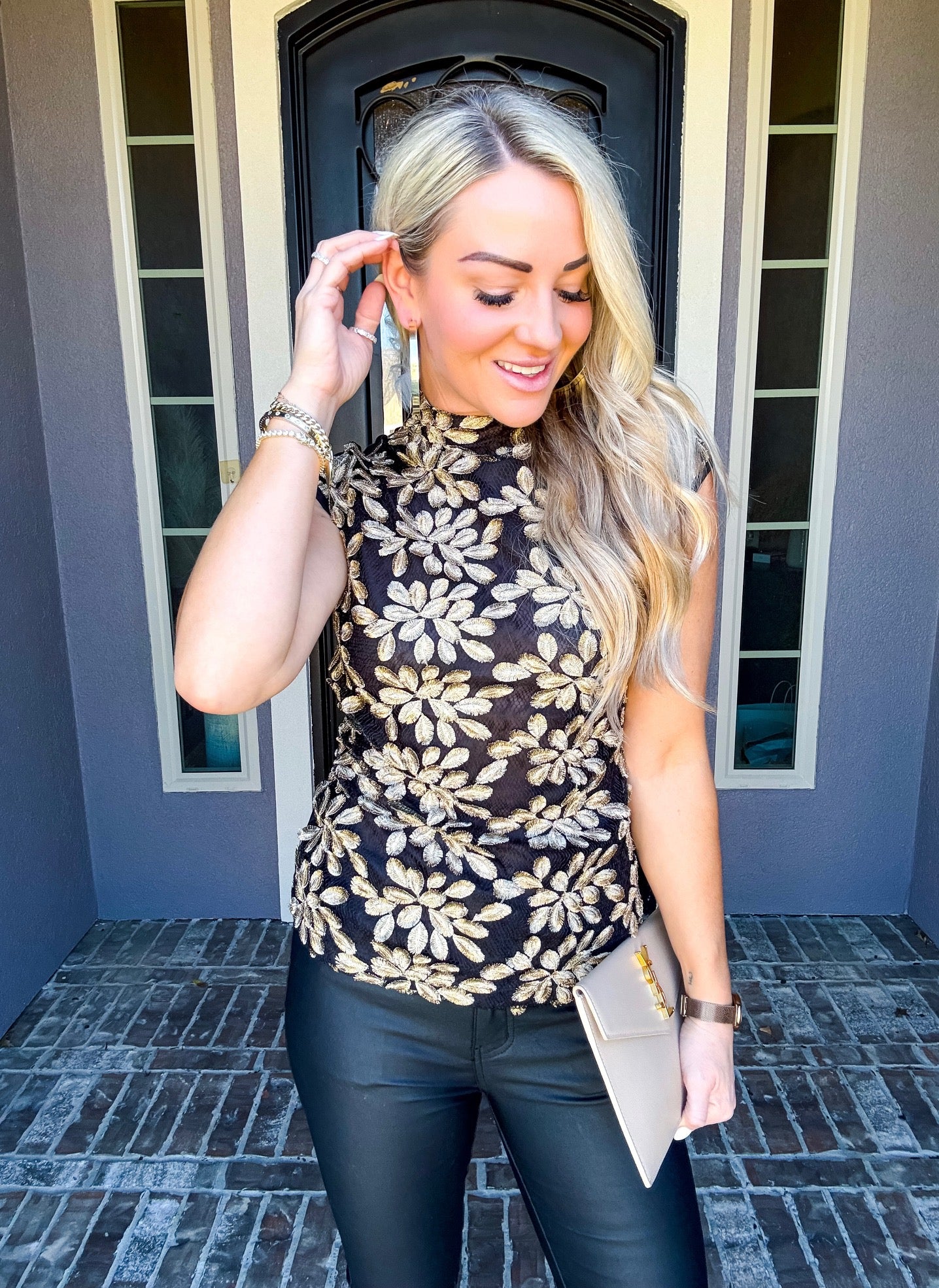 Sweet Wanderer Gold Detail Top