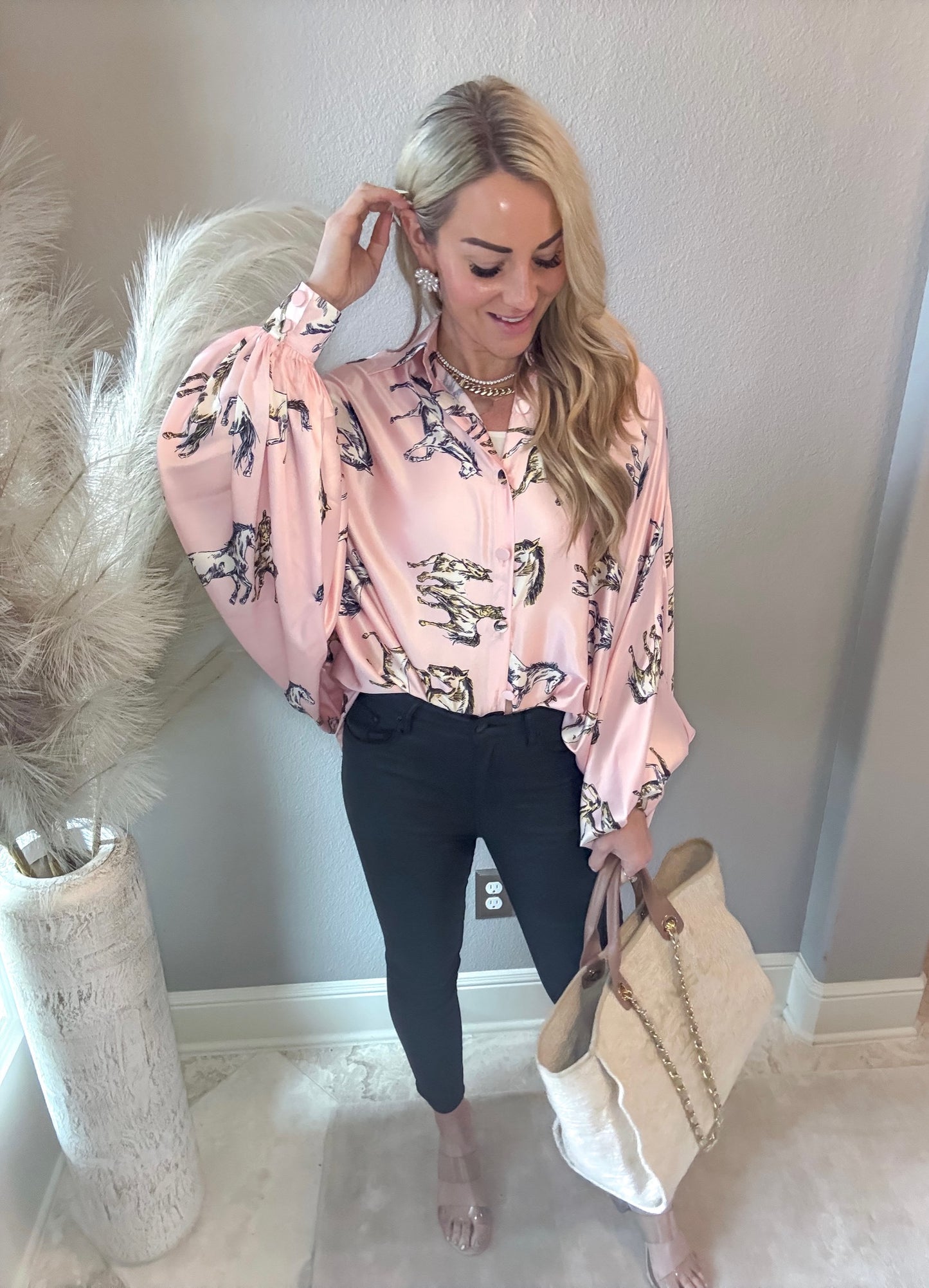 Triple Crown Batwing Blouse - Pink