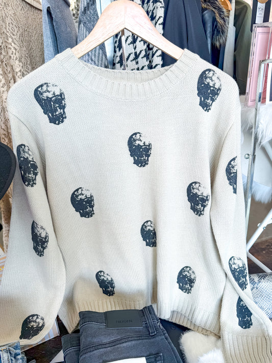 Skull Sweater - Clay