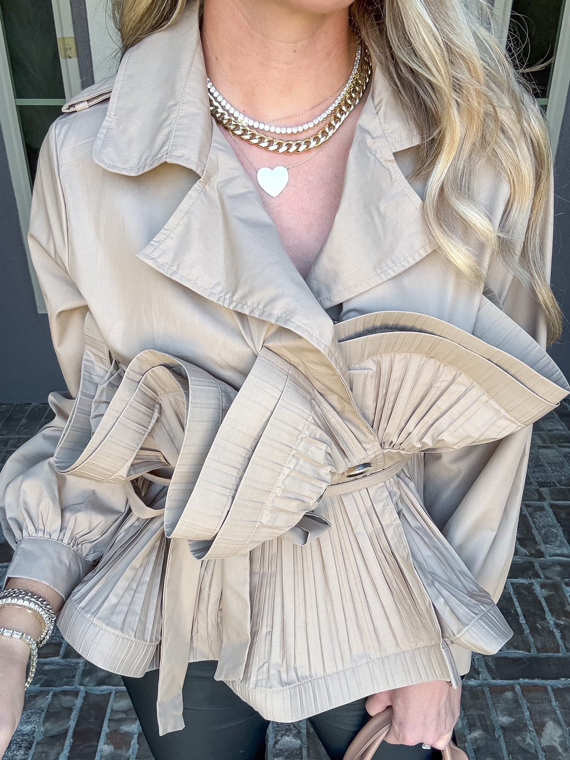 Capture This Ruffle Trench - Khaki